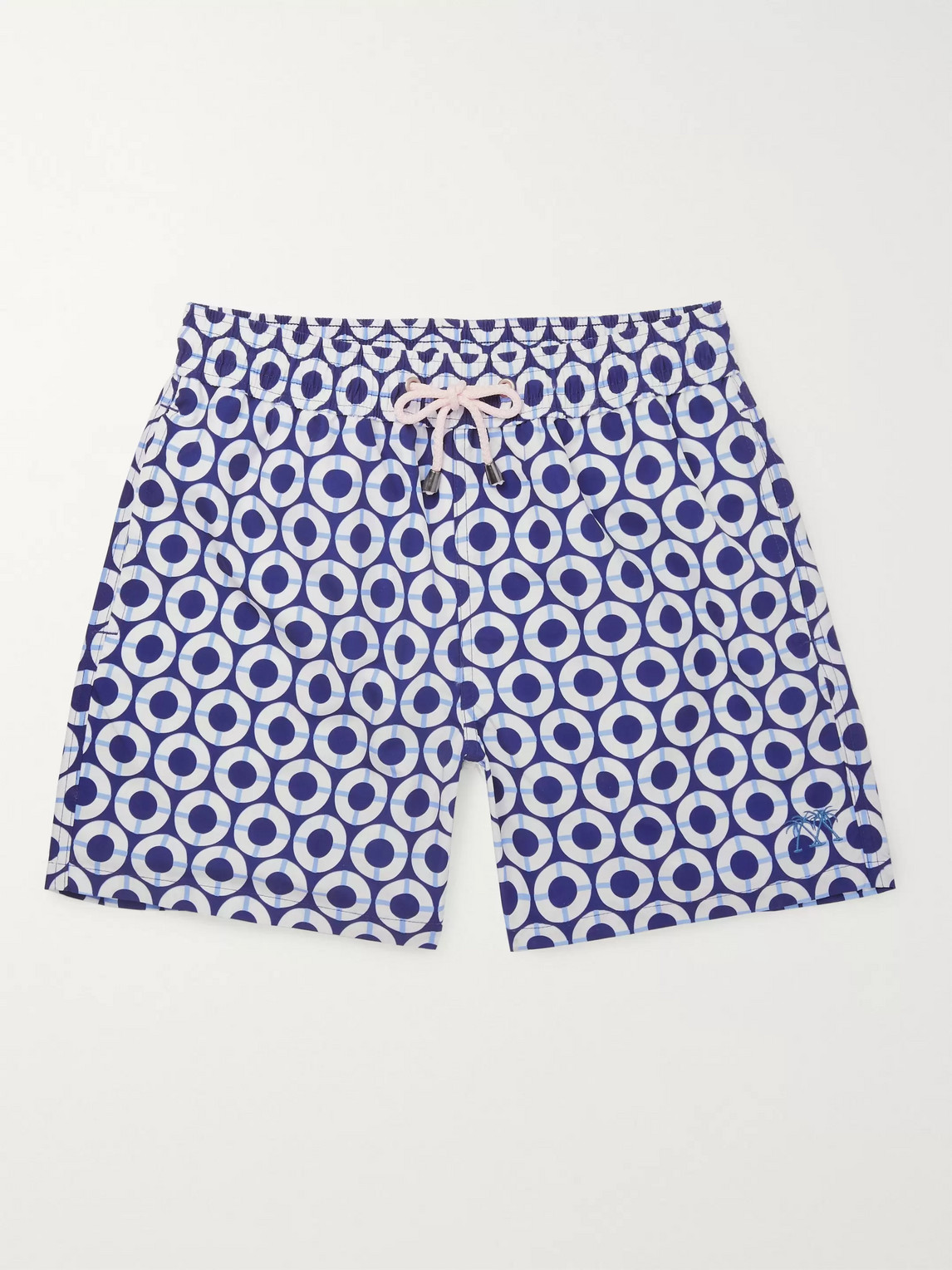 Pink House Mustique Mid-length Printed Swim Shorts In Blue