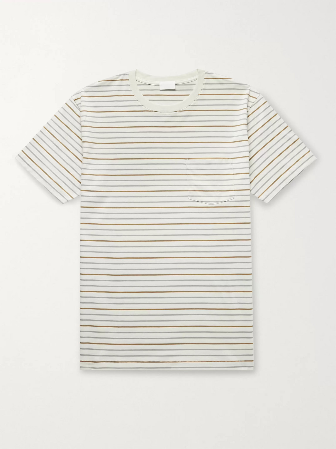 Handvaerk Striped Pima Cotton-jersey T-shirt In White