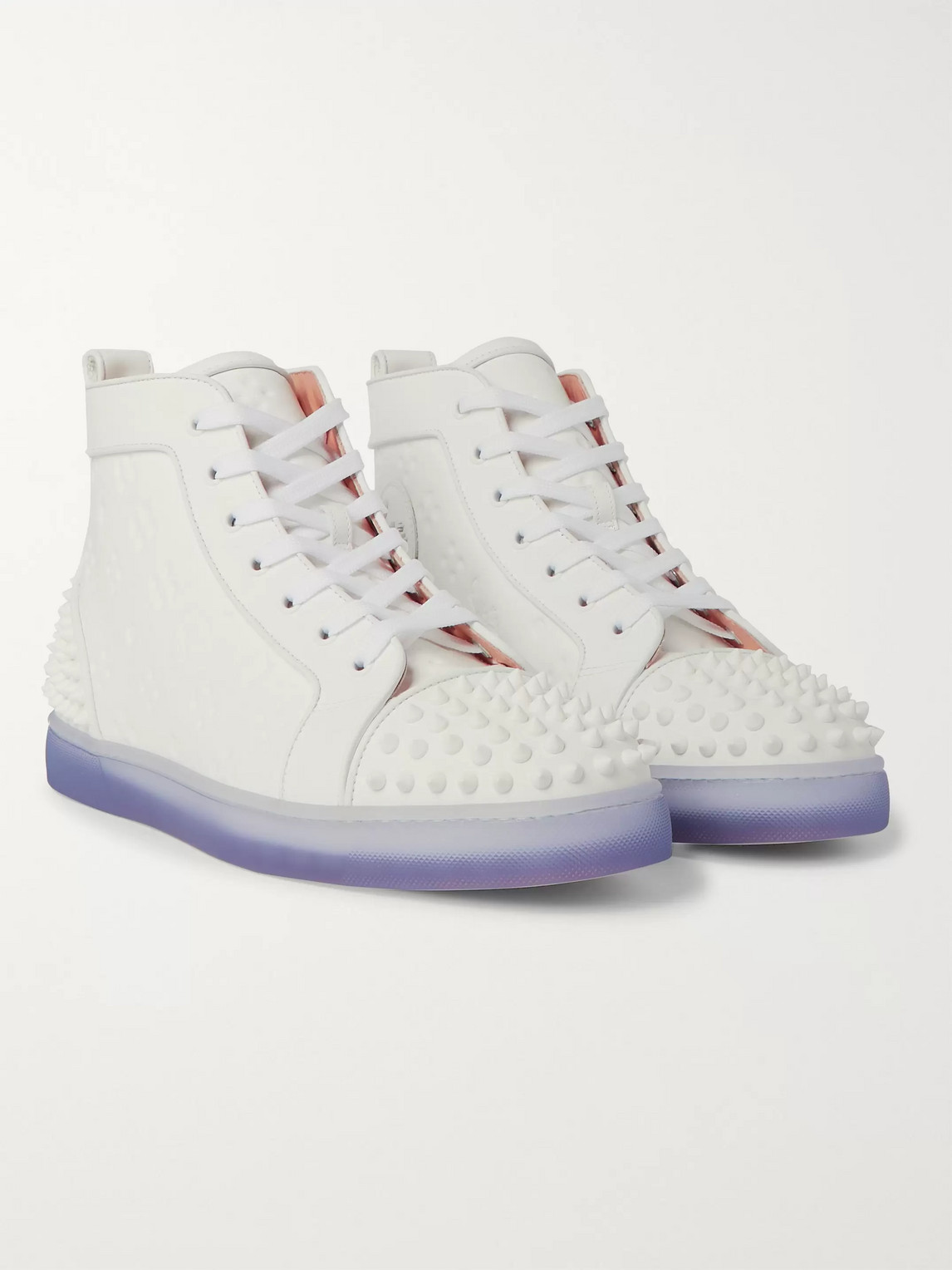CHRISTIAN LOUBOUTIN LOU SPIKES 2 EMBOSSED LEATHER HIGH-TOP trainers