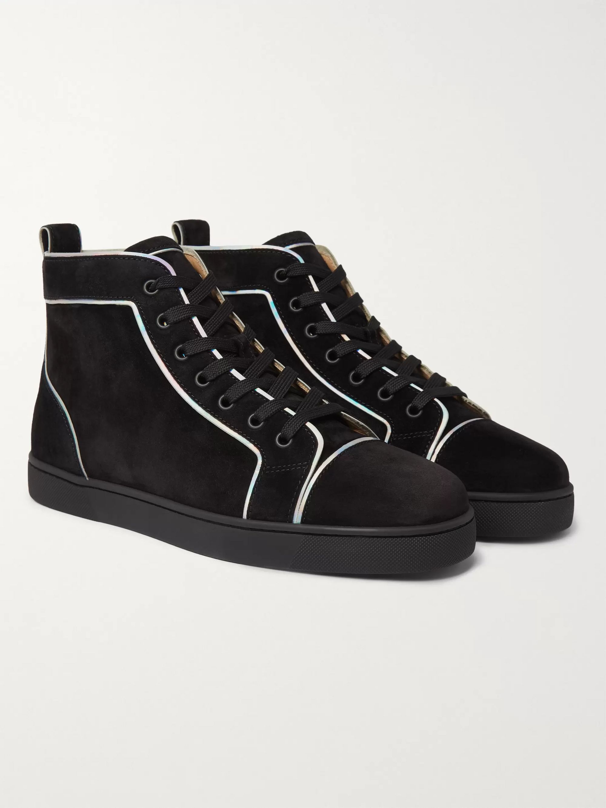 Black Galvalouis Spikes Suede High-Top 