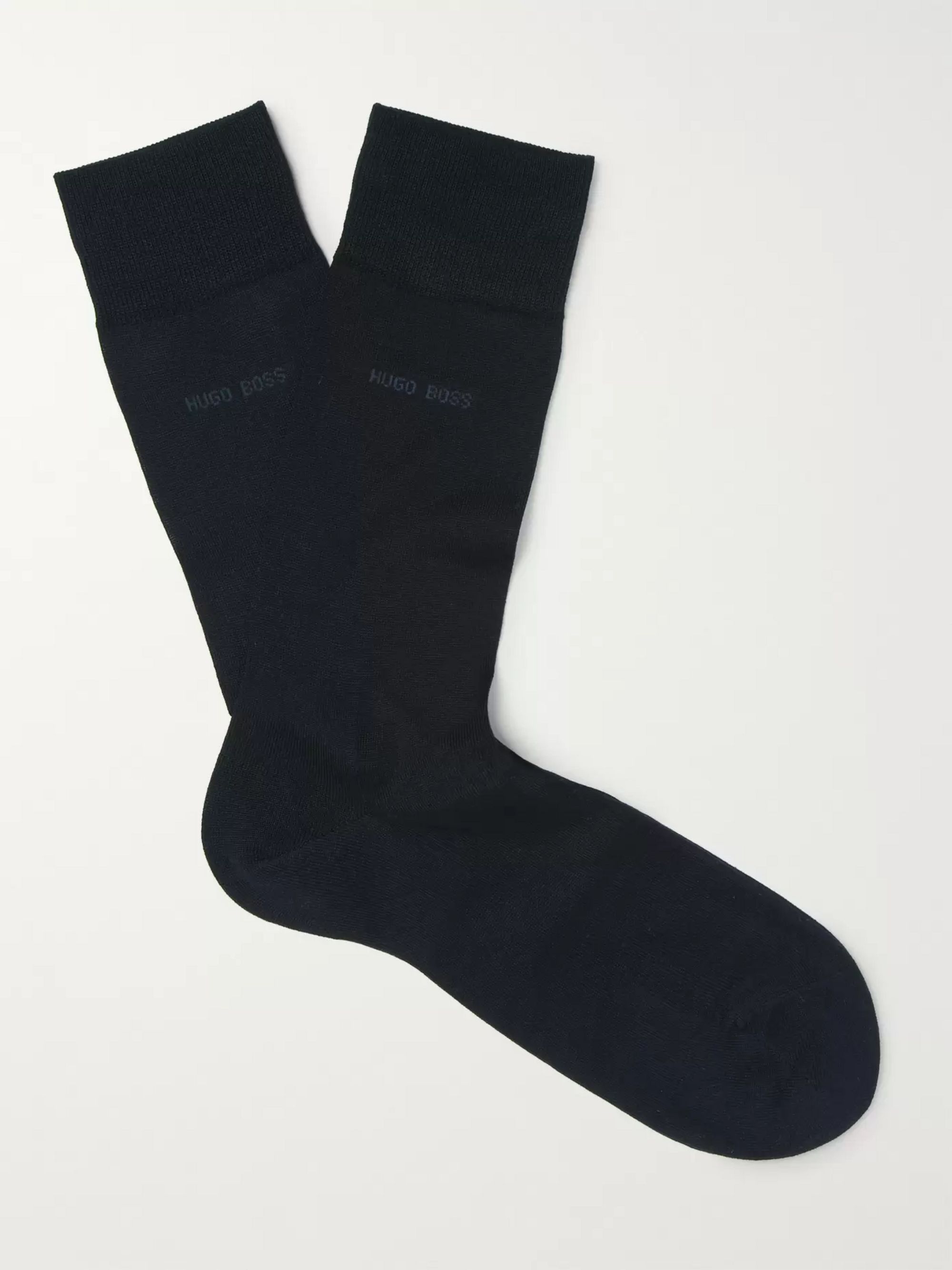 Navy George Mercerised Cotton Socks 