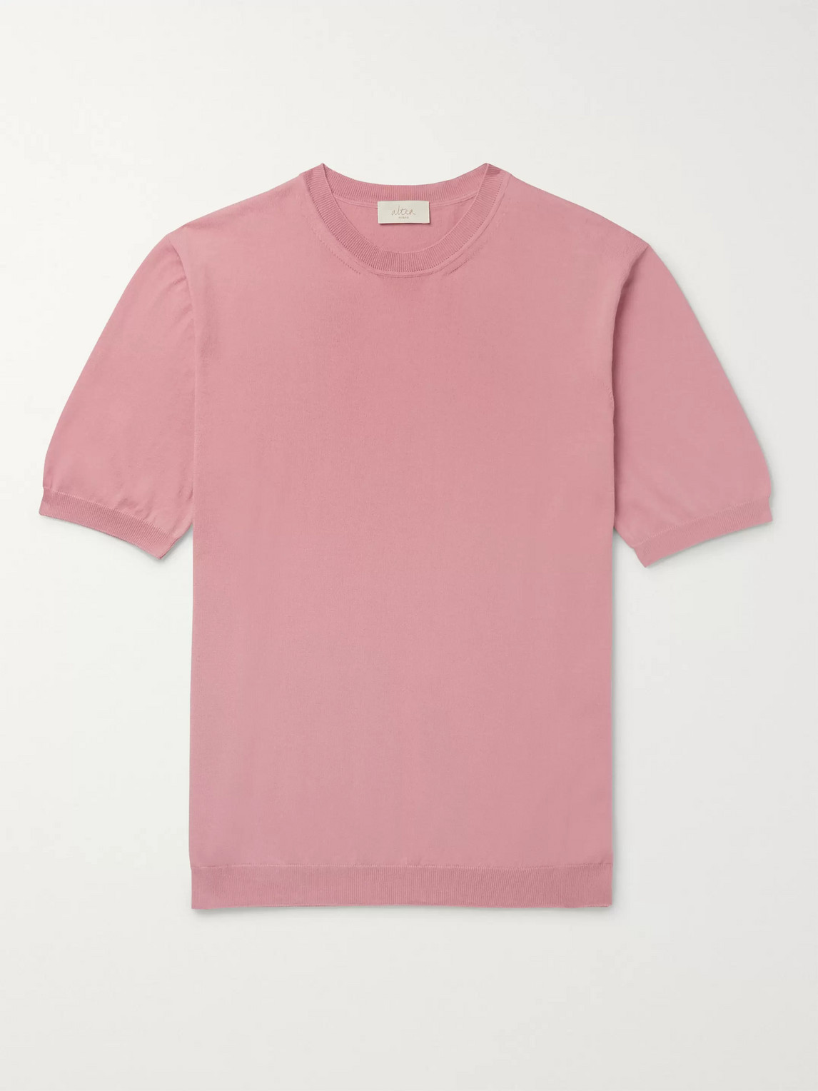 Altea Knitted Cotton T-shirt In Pink