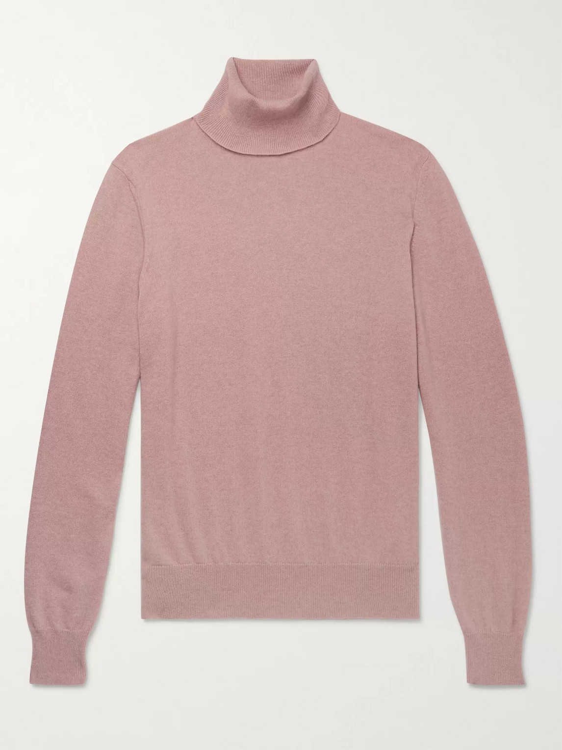Anderson & Sheppard Camoshita Mélange Cashmere Rollneck Sweater In Pink