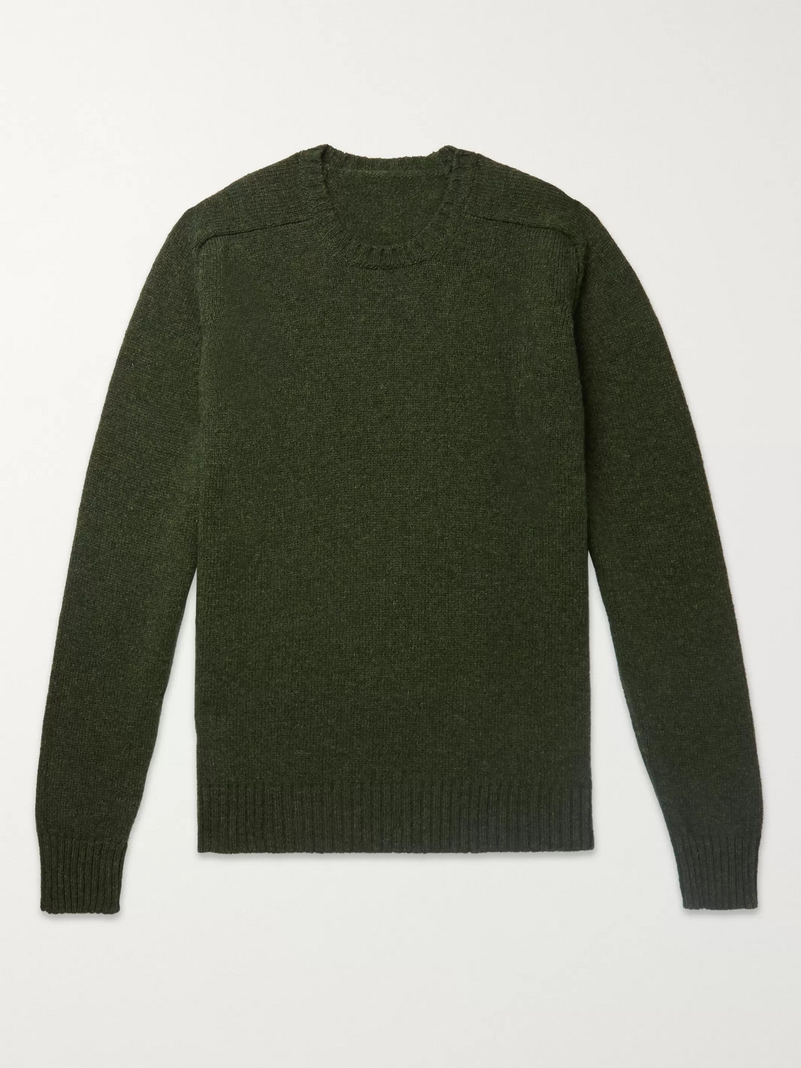 Anderson & Sheppard Camoshita Shetland Wool Sweater In Green
