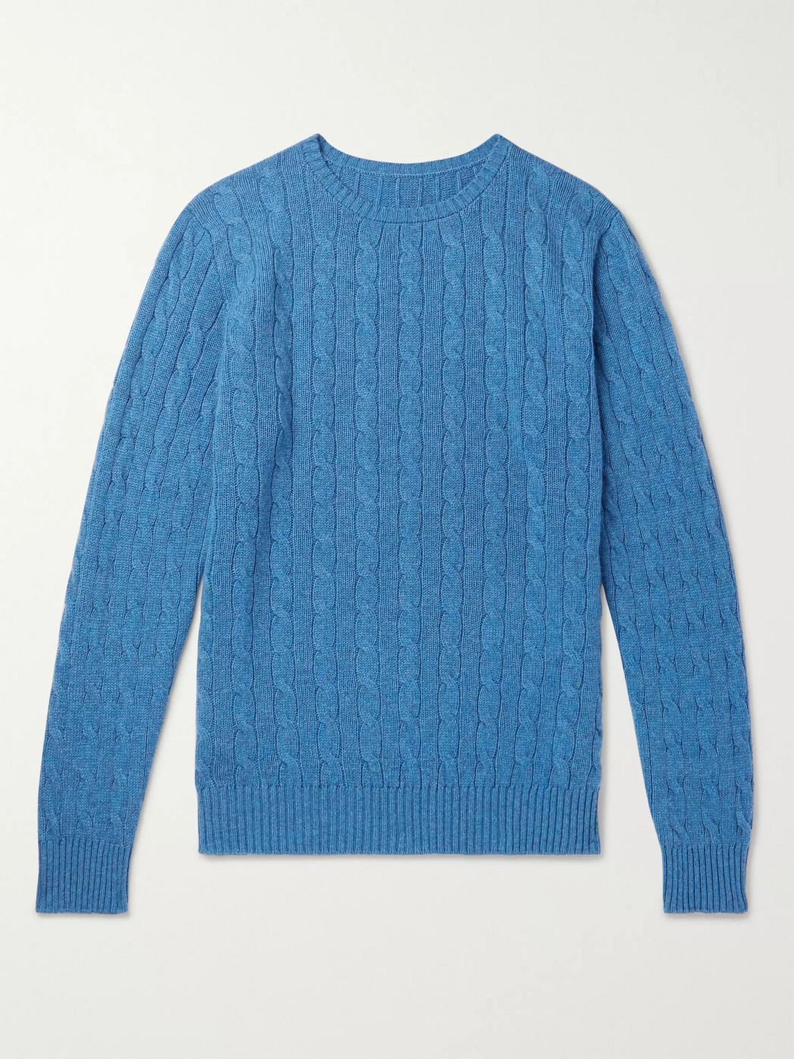Anderson & Sheppard Cable-knit Cashmere Sweater In Blue