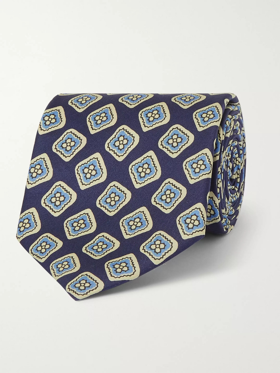 E.marinella 8.5cm 1930 Archive Printed Silk Tie In Blue