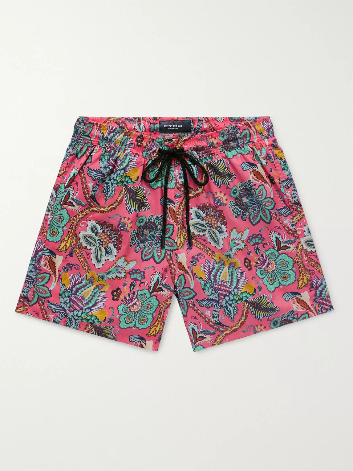Etro Mid-length Printed Swim Shorts In Pink