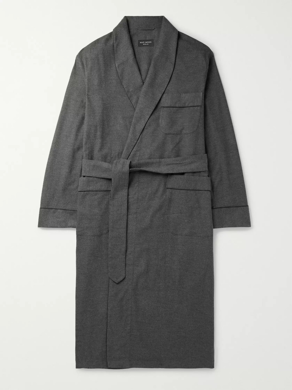 Maximilian Mogg Brushed-cotton Robe In Gray