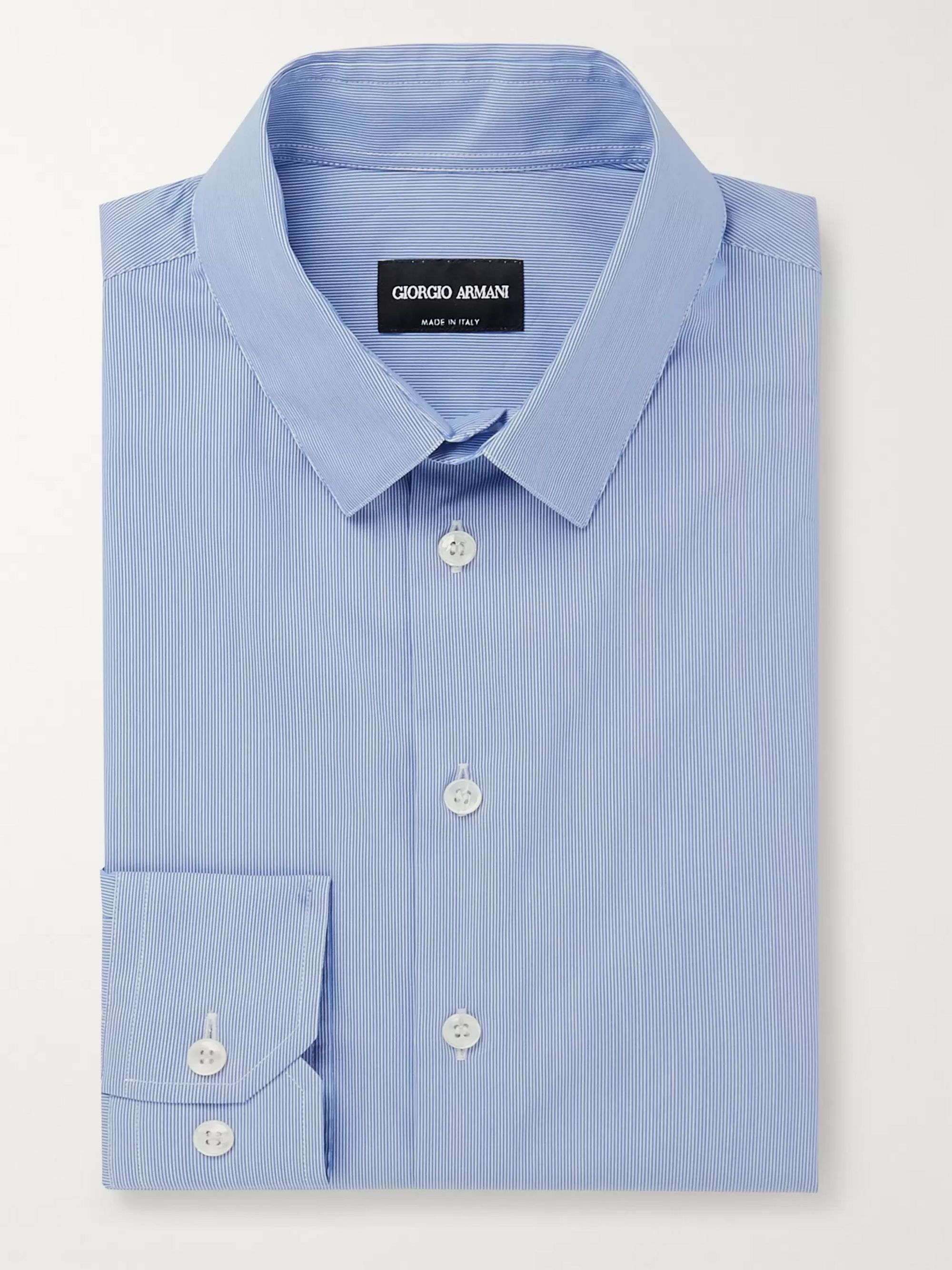 Pinstriped Cotton-Blend Poplin Shirt 