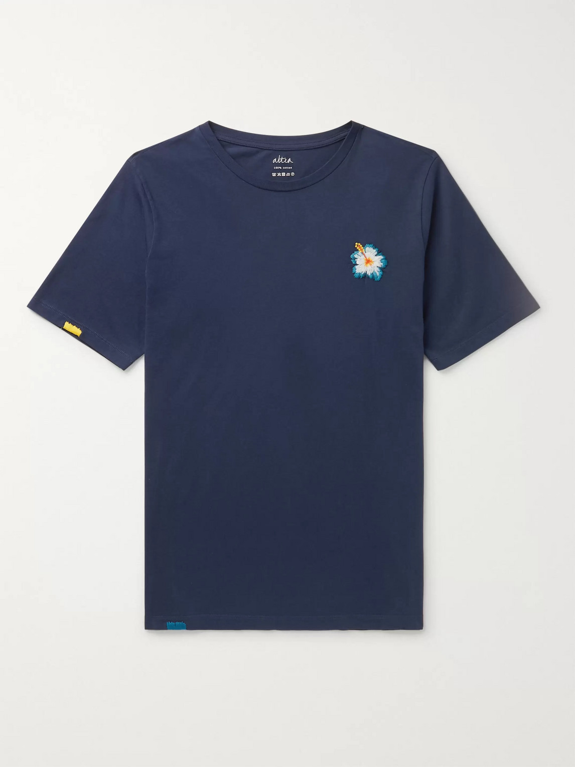 Altea Embroidered Cotton-jersey T-shirt In Blue