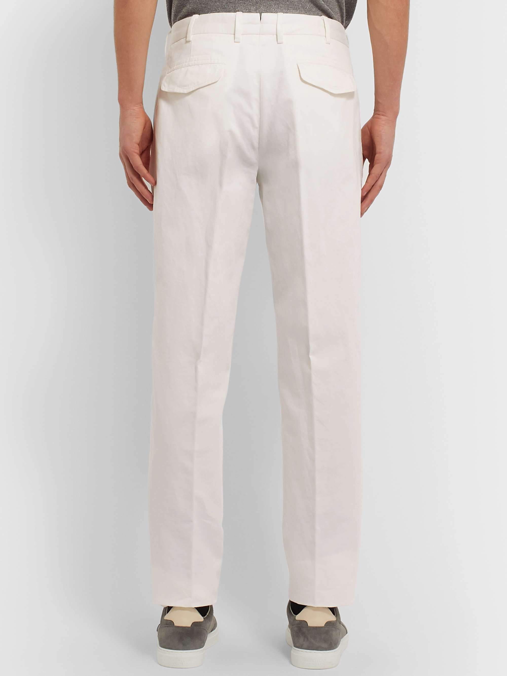 ZEGNA Cotton and Linen-Blend Trousers