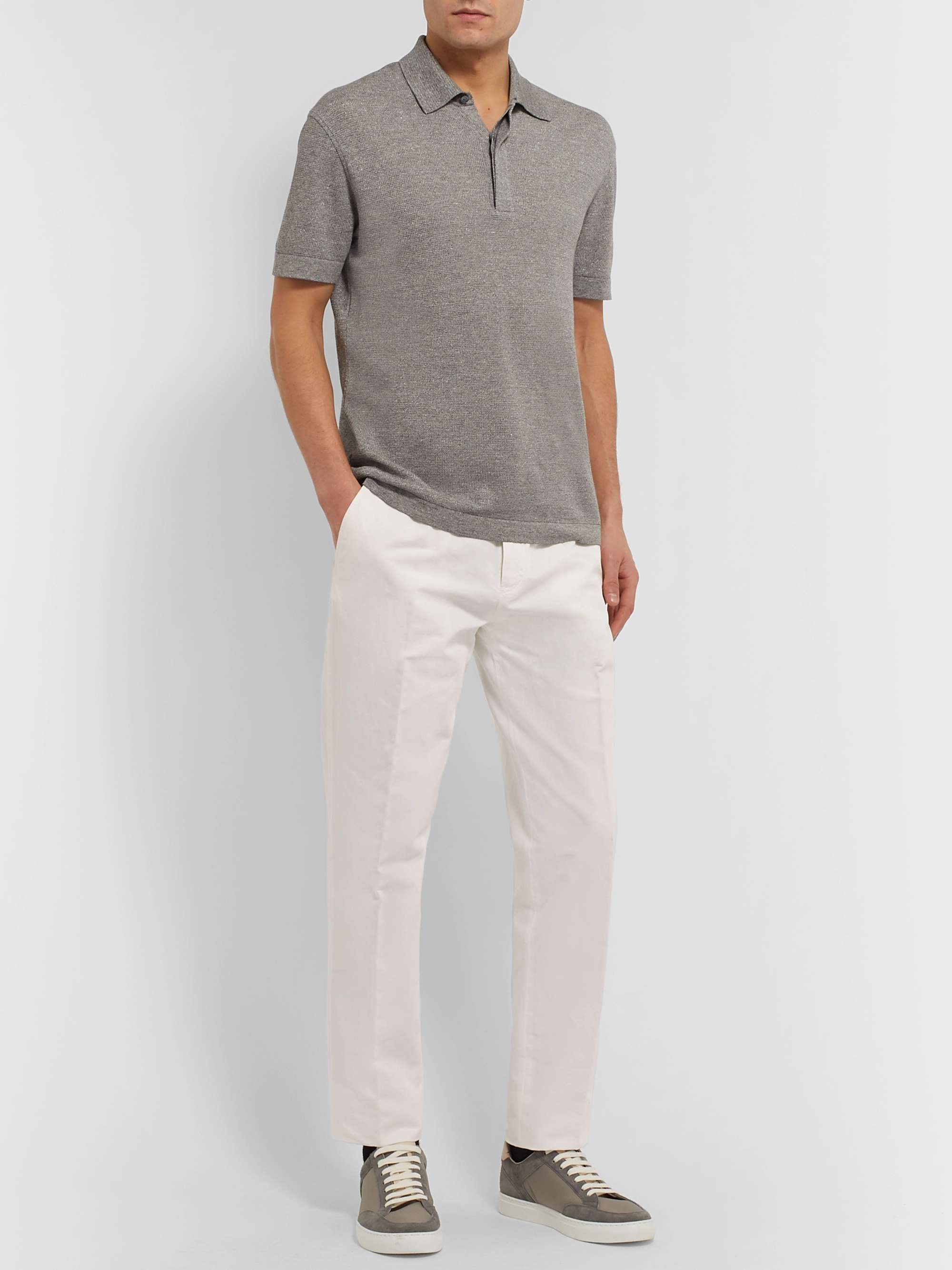 ZEGNA Cotton and Linen-Blend Trousers