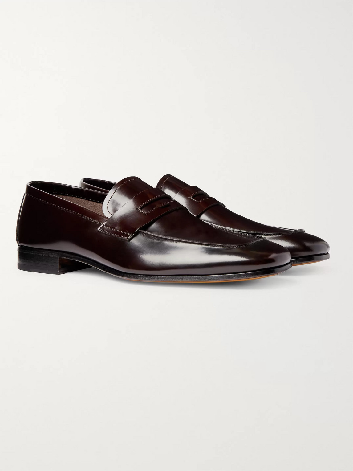 Tom Ford Midland Spazzolato Leather Penny Loafers In Burgundy