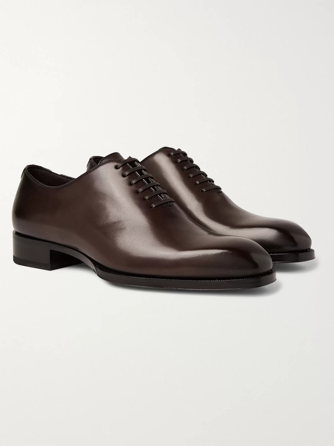 TOM FORD ELKAN WHOLE-CUT POLISHED-LEATHER OXFORD SHOES