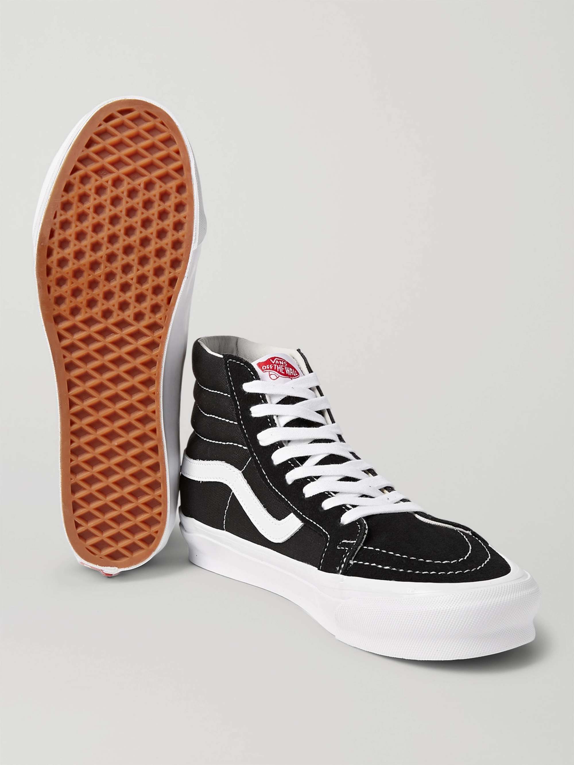 VANS UA OG SK8-Hi LX Leather-Trimmed Canvas High-Top Sneakers