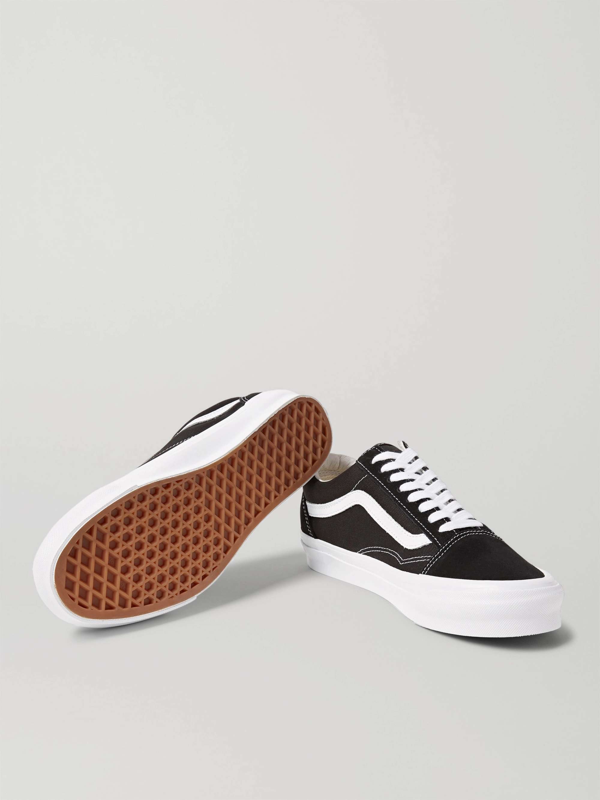 VANS OG Old Skool LX Leather-Trimmed Canvas and Suede Sneakers