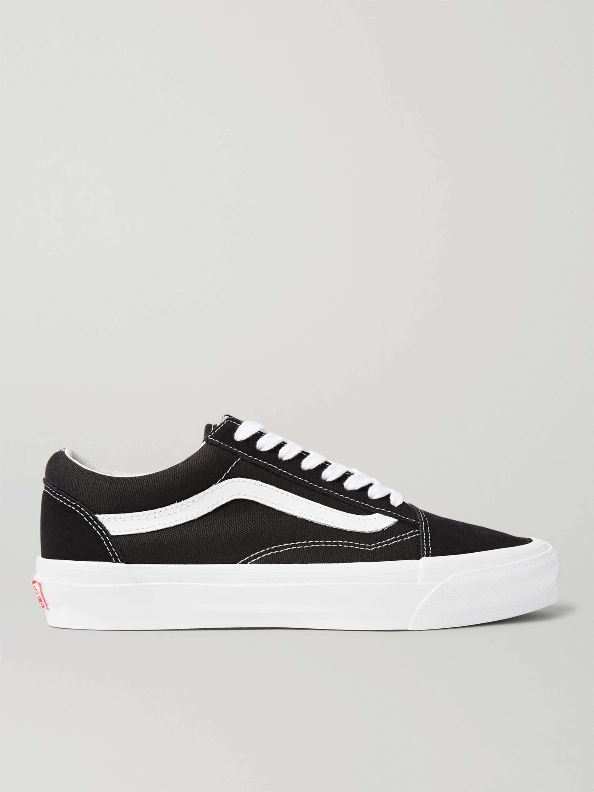 VANS OG Old Skool LX Leather-Trimmed Canvas and Suede Sneakers