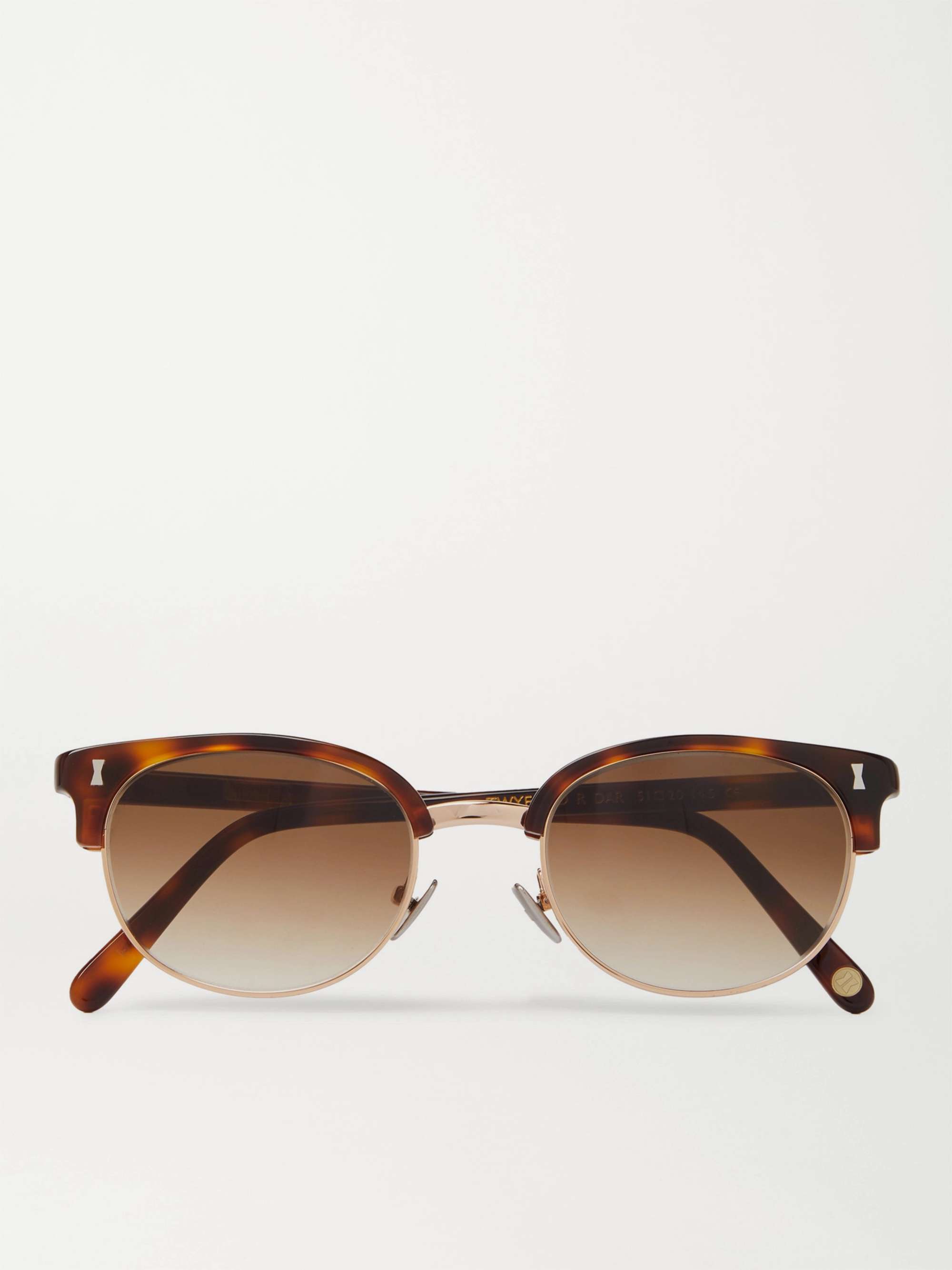 CUBITTS Twyford Round-Frame Acetate and Gold-Tone Sunglasses