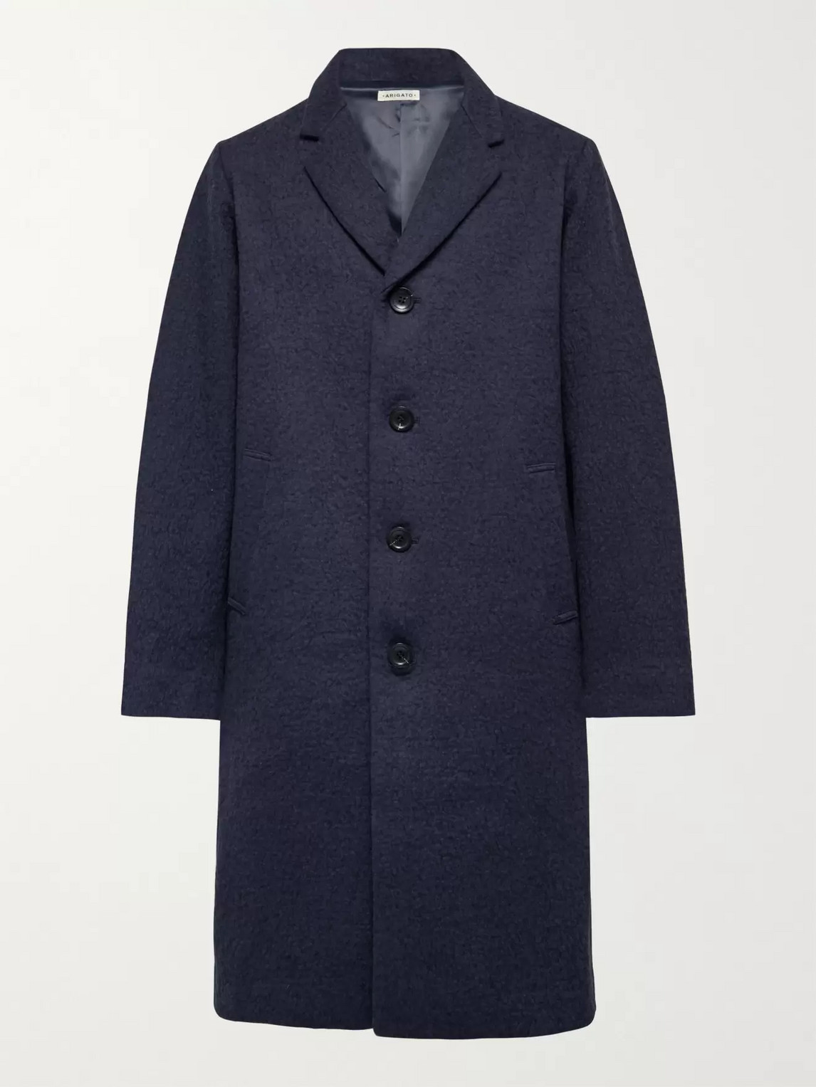 Blue Blue Japan Kumo Gakaru Indigo-dyed Textured Cotton And Wool-blend Coat In Blue