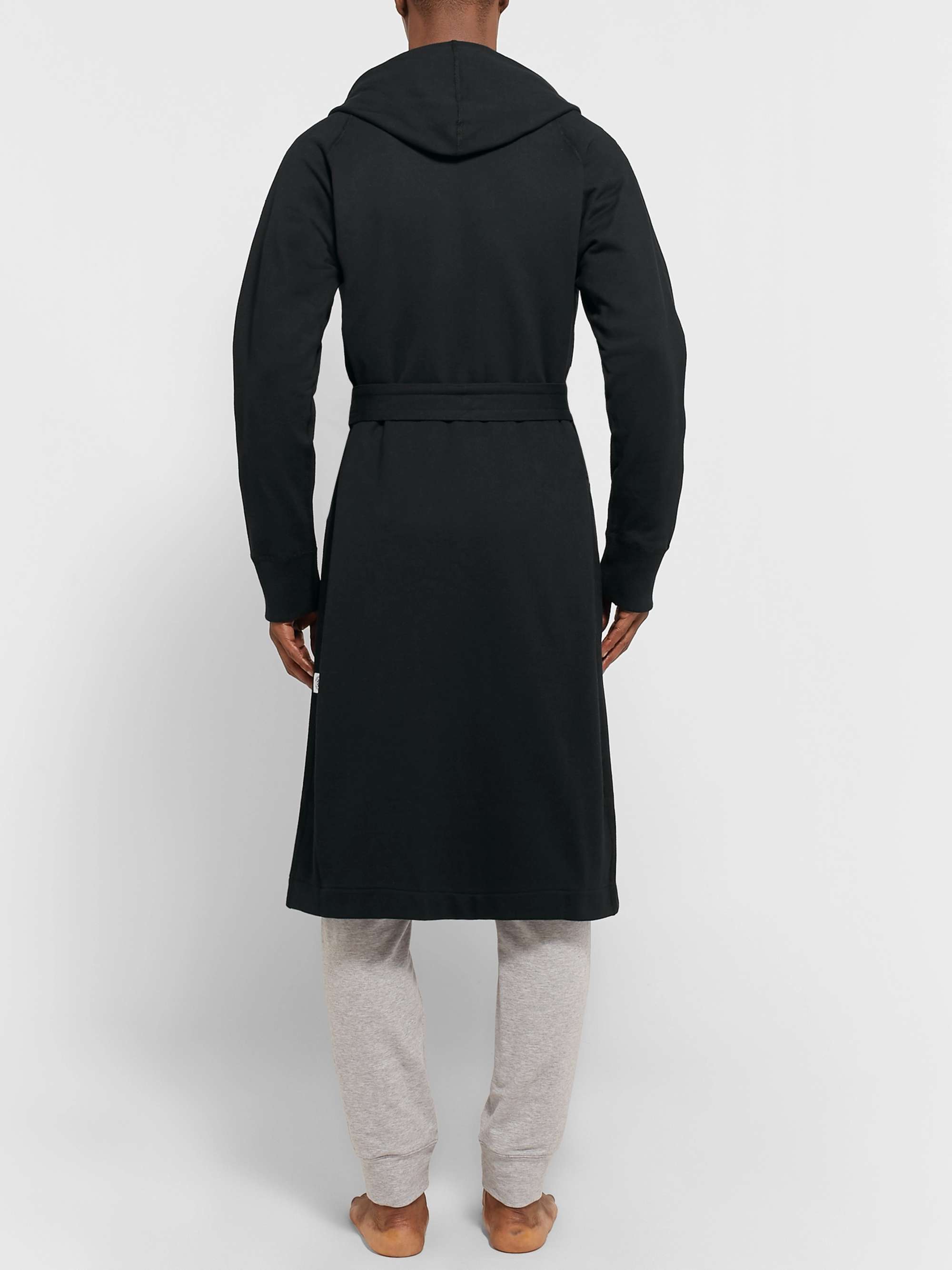 REIGNING CHAMP Loopback Cotton-Jersey Hooded Robe