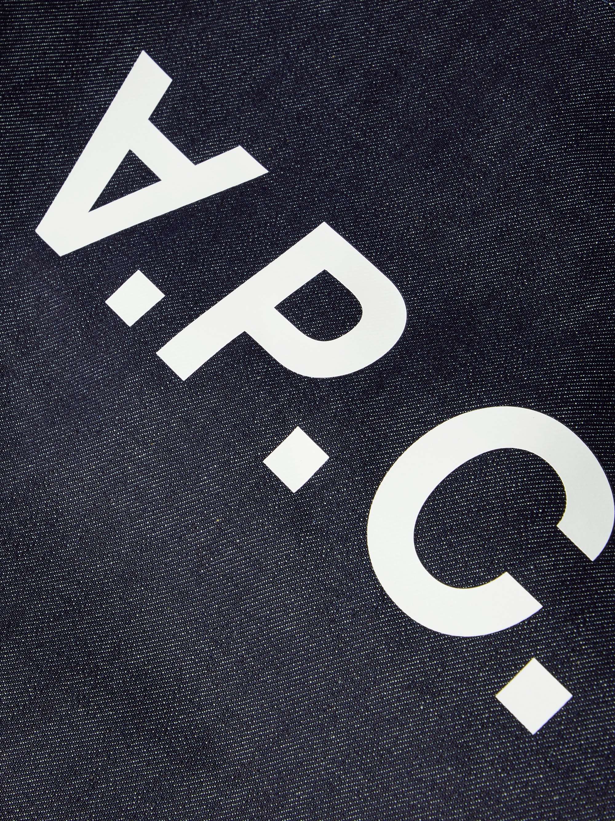 A.P.C. Logo-Print Denim Tote Bag