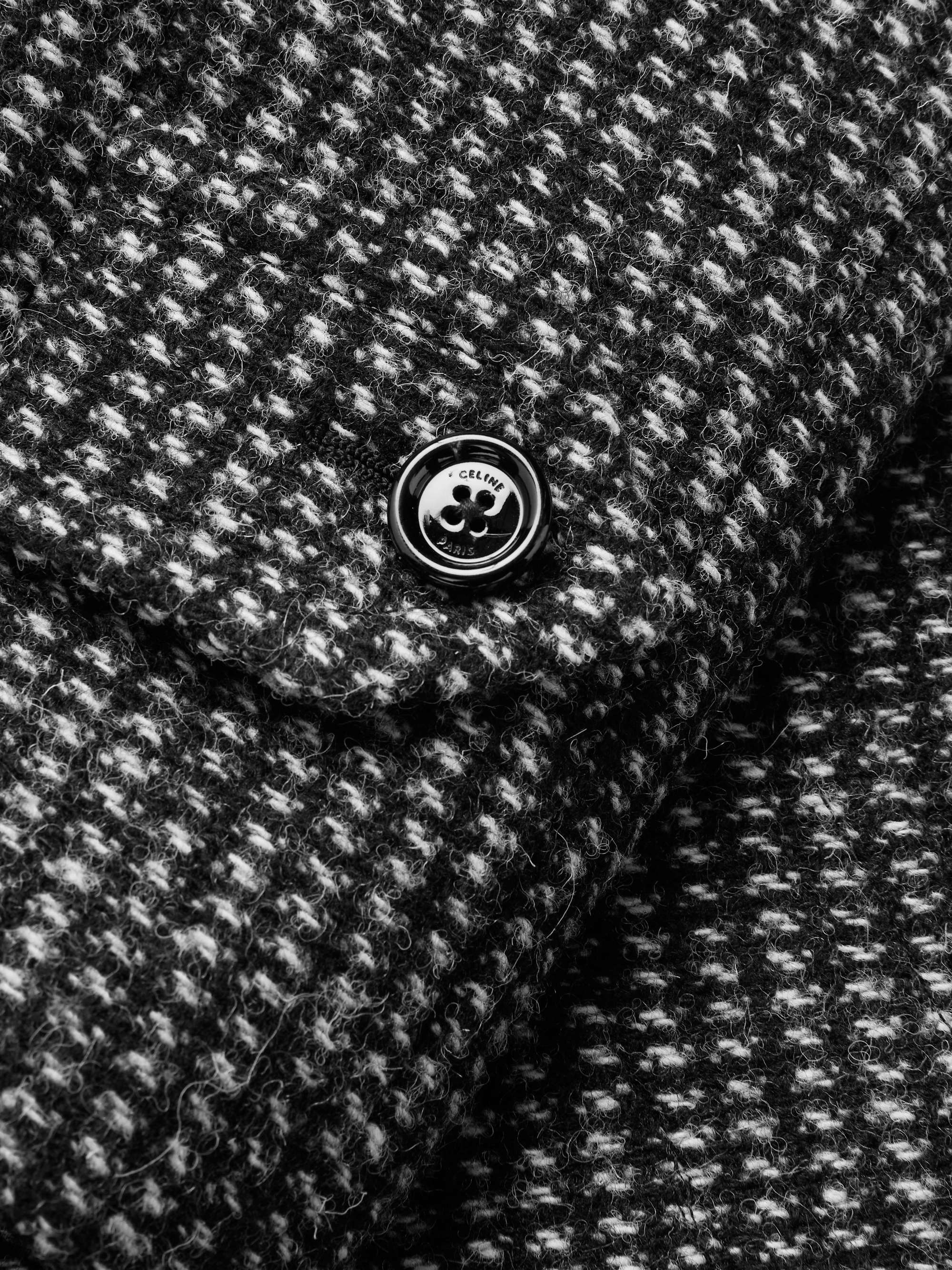 CELINE HOMME Checked Wool-Tweed Coat