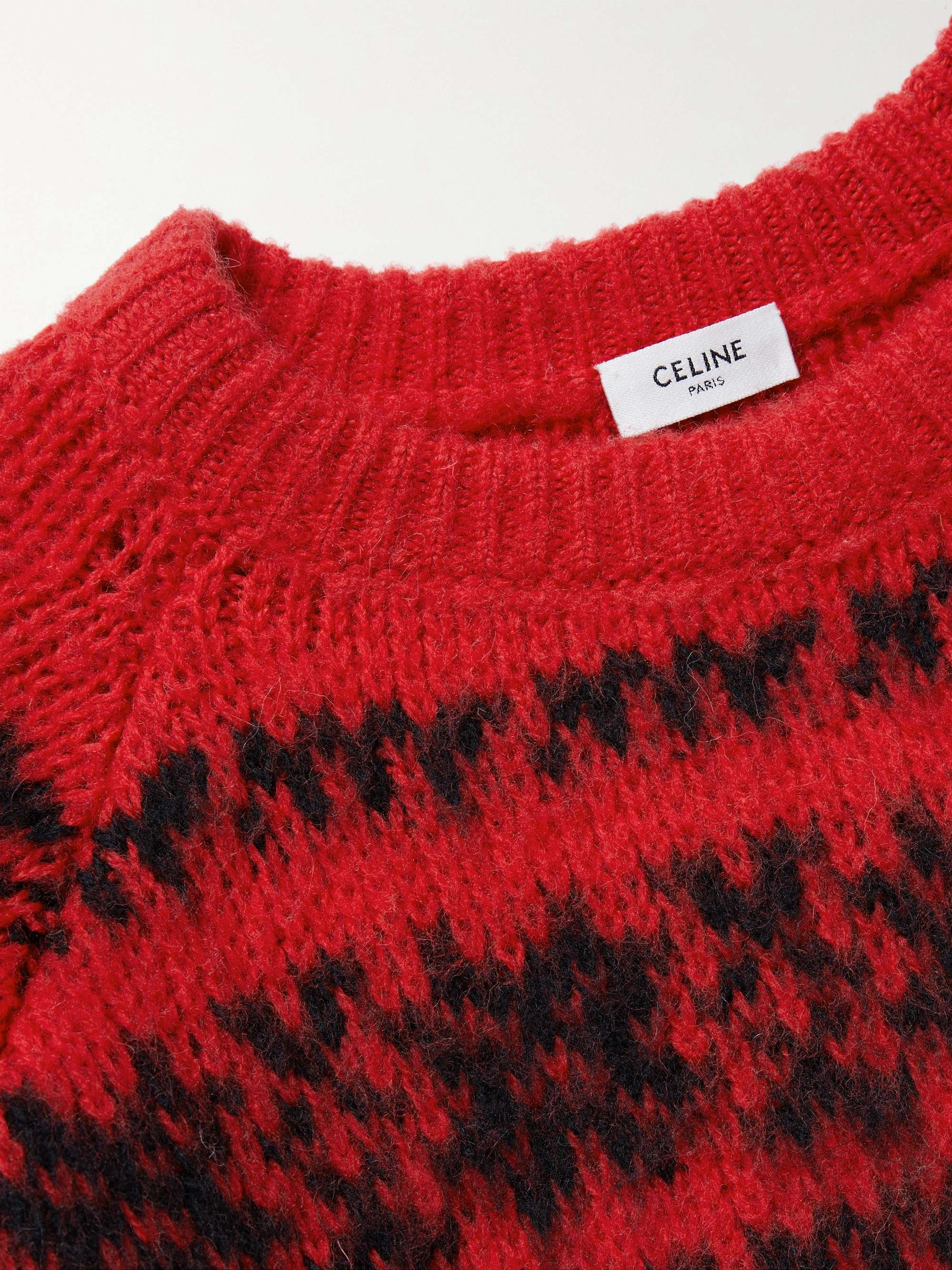 CELINE HOMME Fair Isle Wool-Jacquard Sweater
