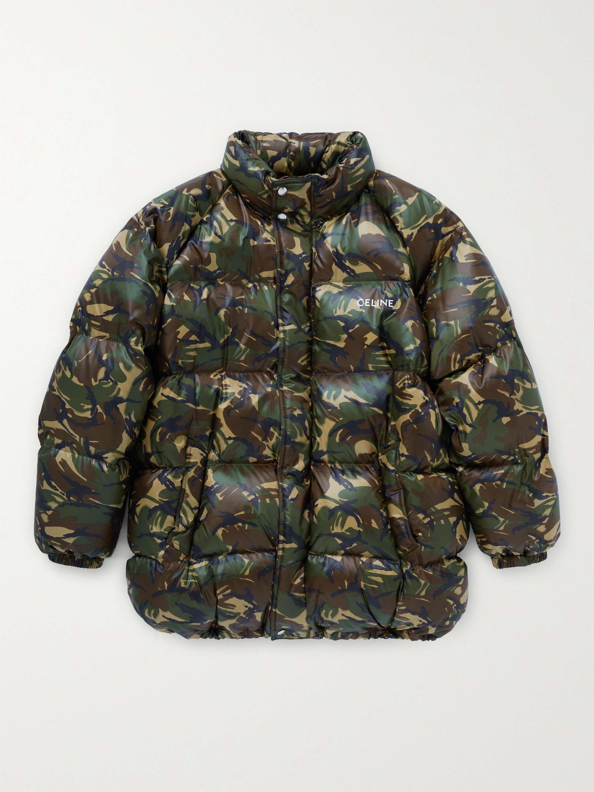 CELINE HOMME Quilted Camouflage-Print Shell Jacket