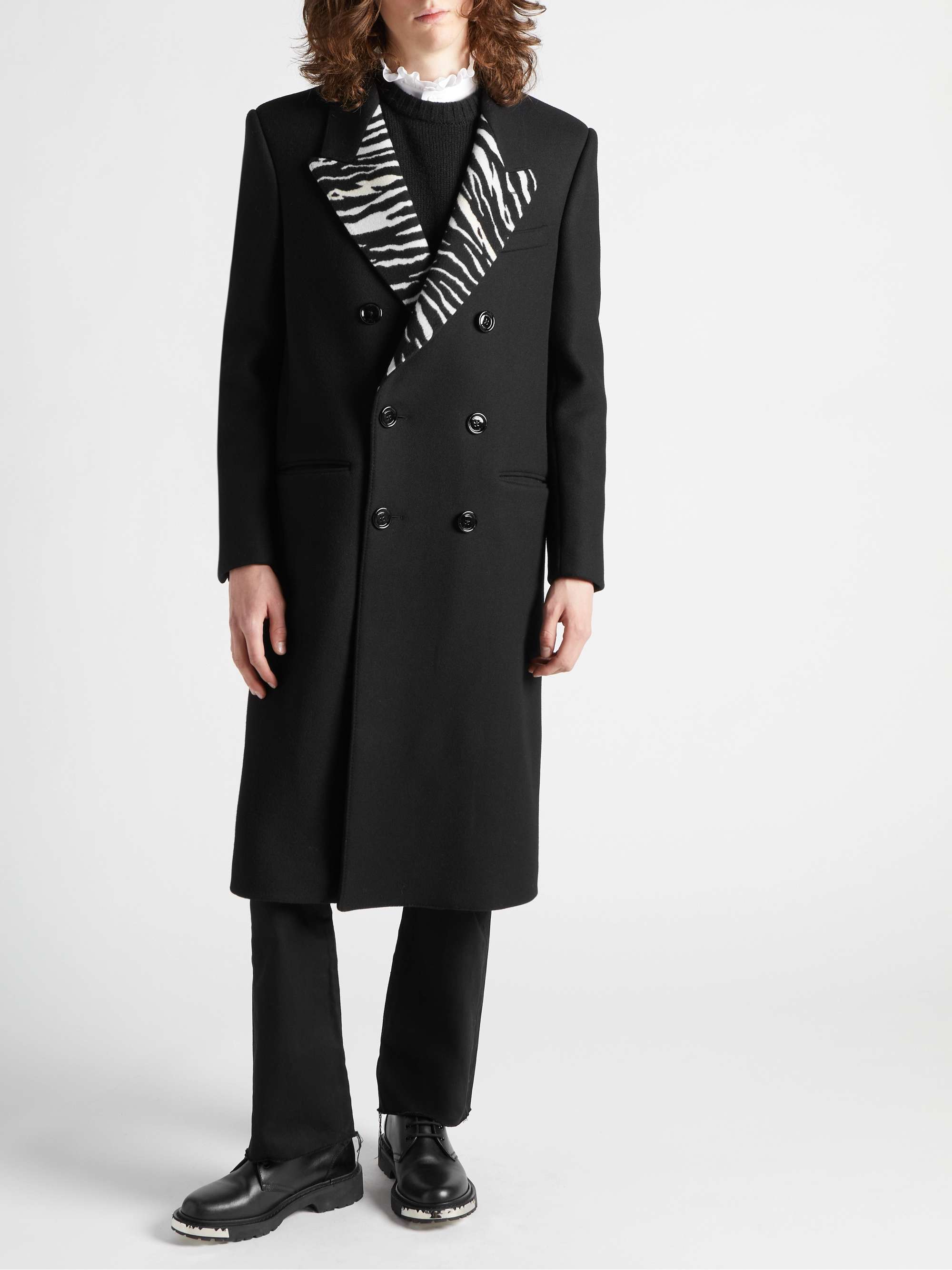 CELINE HOMME Double-Breasted Wool-Blend Overcoat