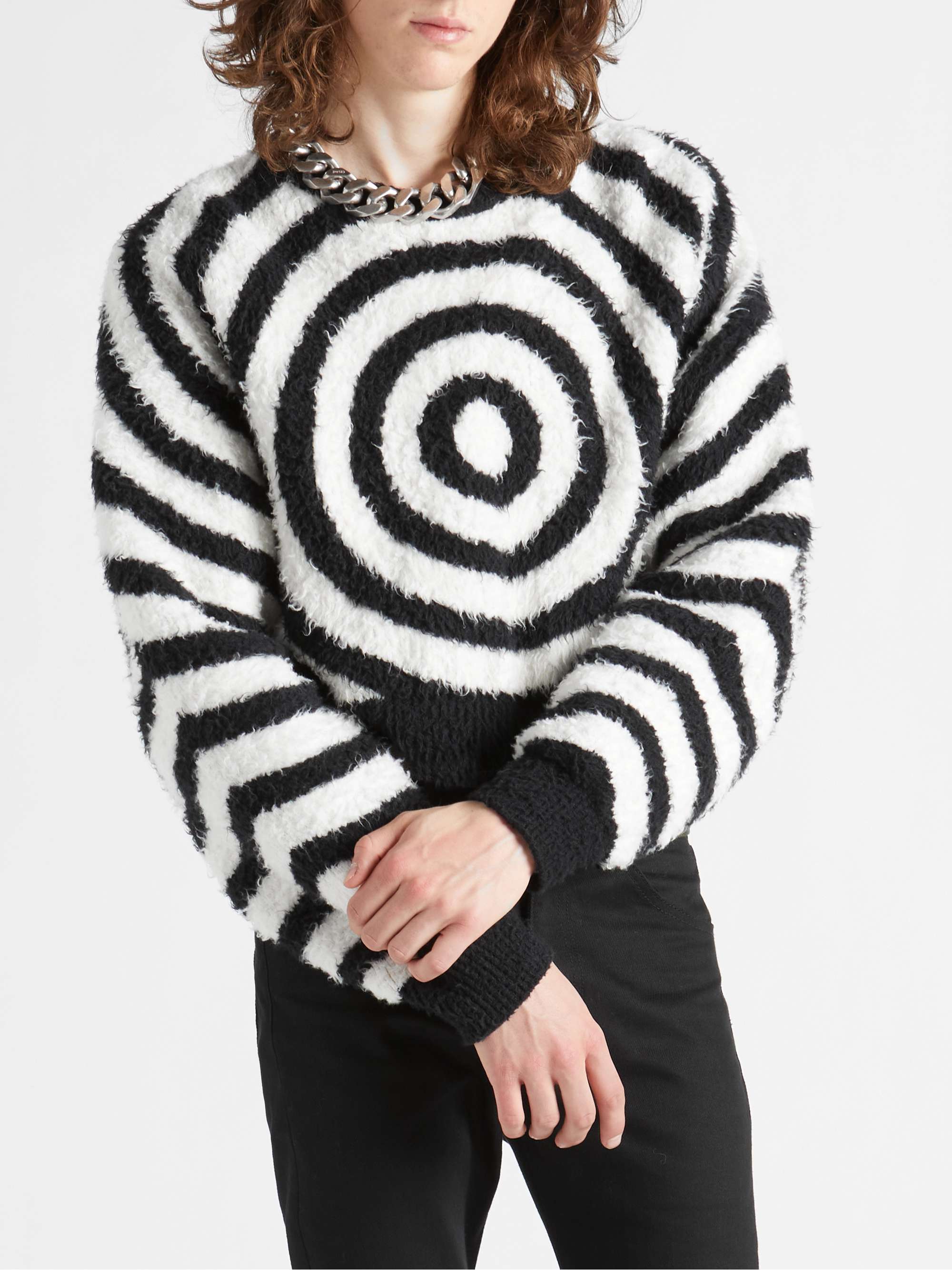 CELINE HOMME Brushed Cotton-Blend Jacquard Sweater
