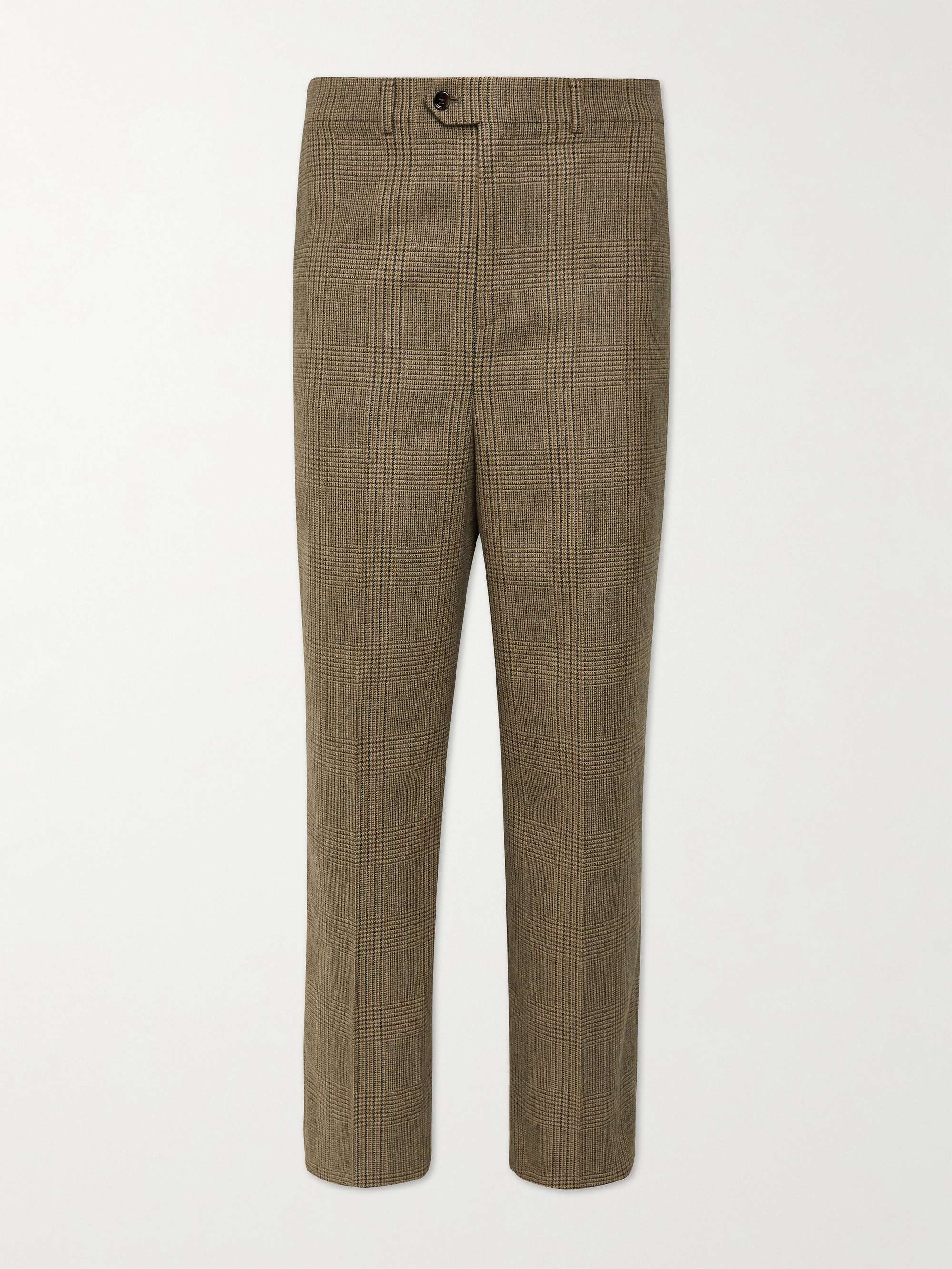Cropped Prince of Wales Checked Wool Trousers