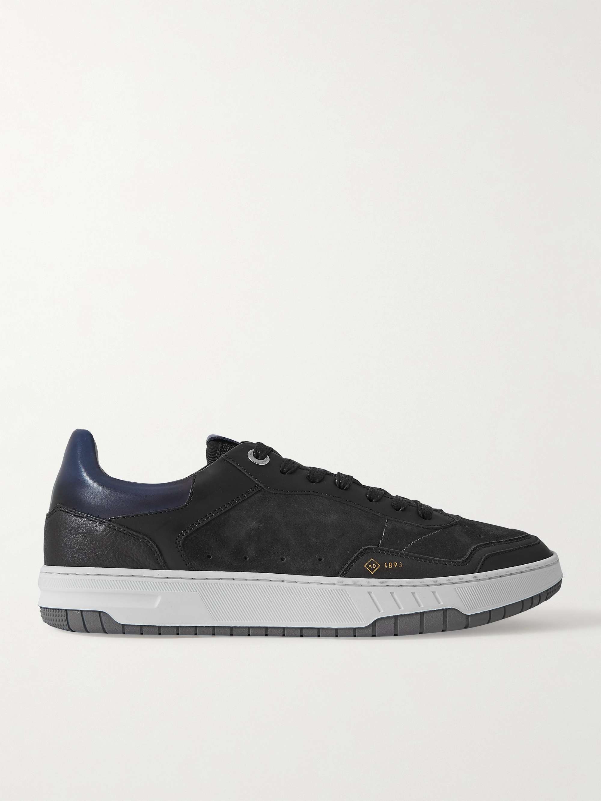 DUNHILL Court Elite Lux Suede and Leather Sneakers