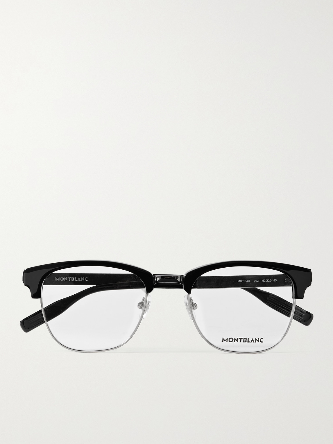 Montblanc D-frame Acetate And Silver-tone Optical Glasses In Black