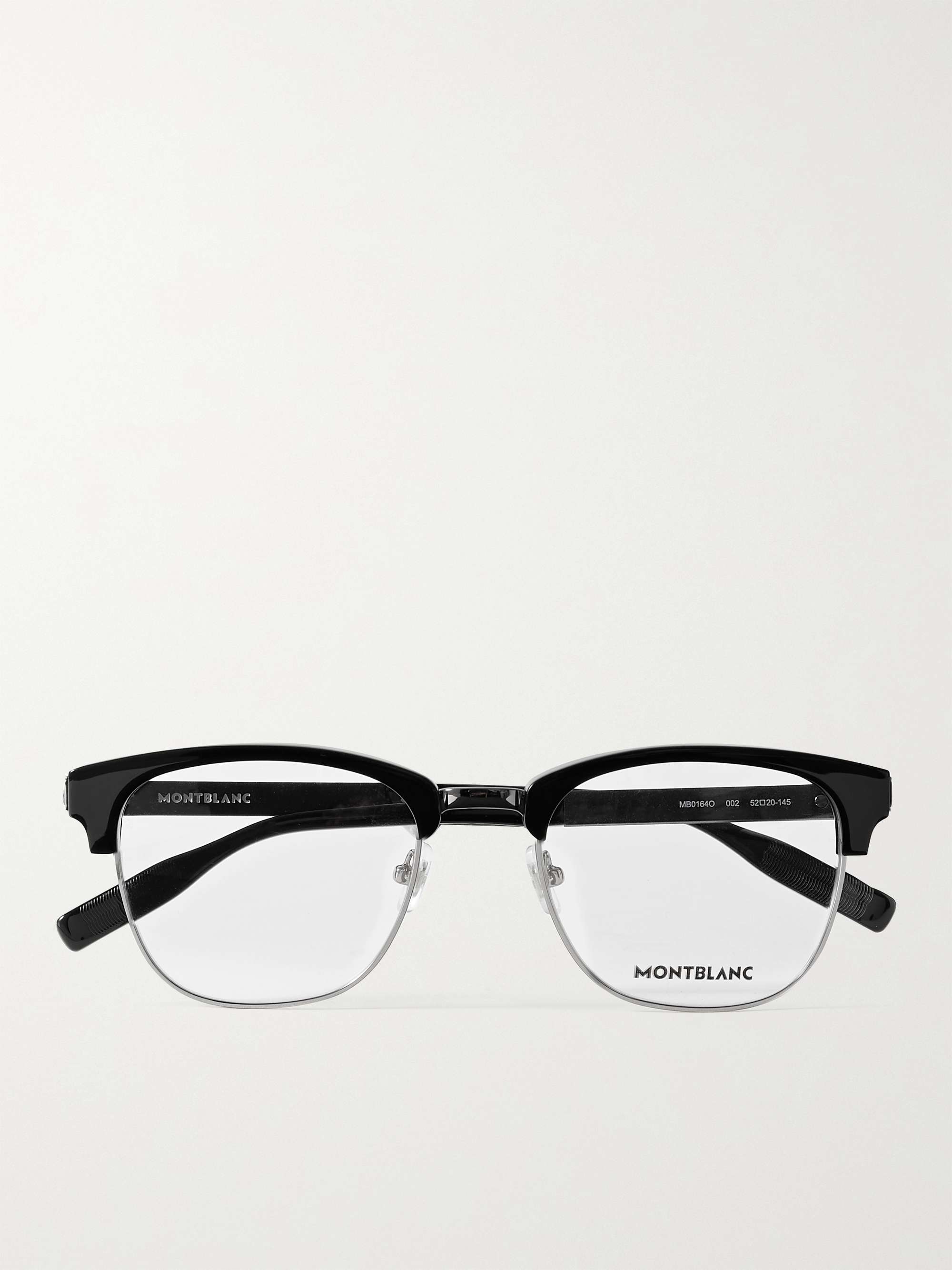 MONTBLANC D-Frame Acetate and Silver-Tone Optical Glasses