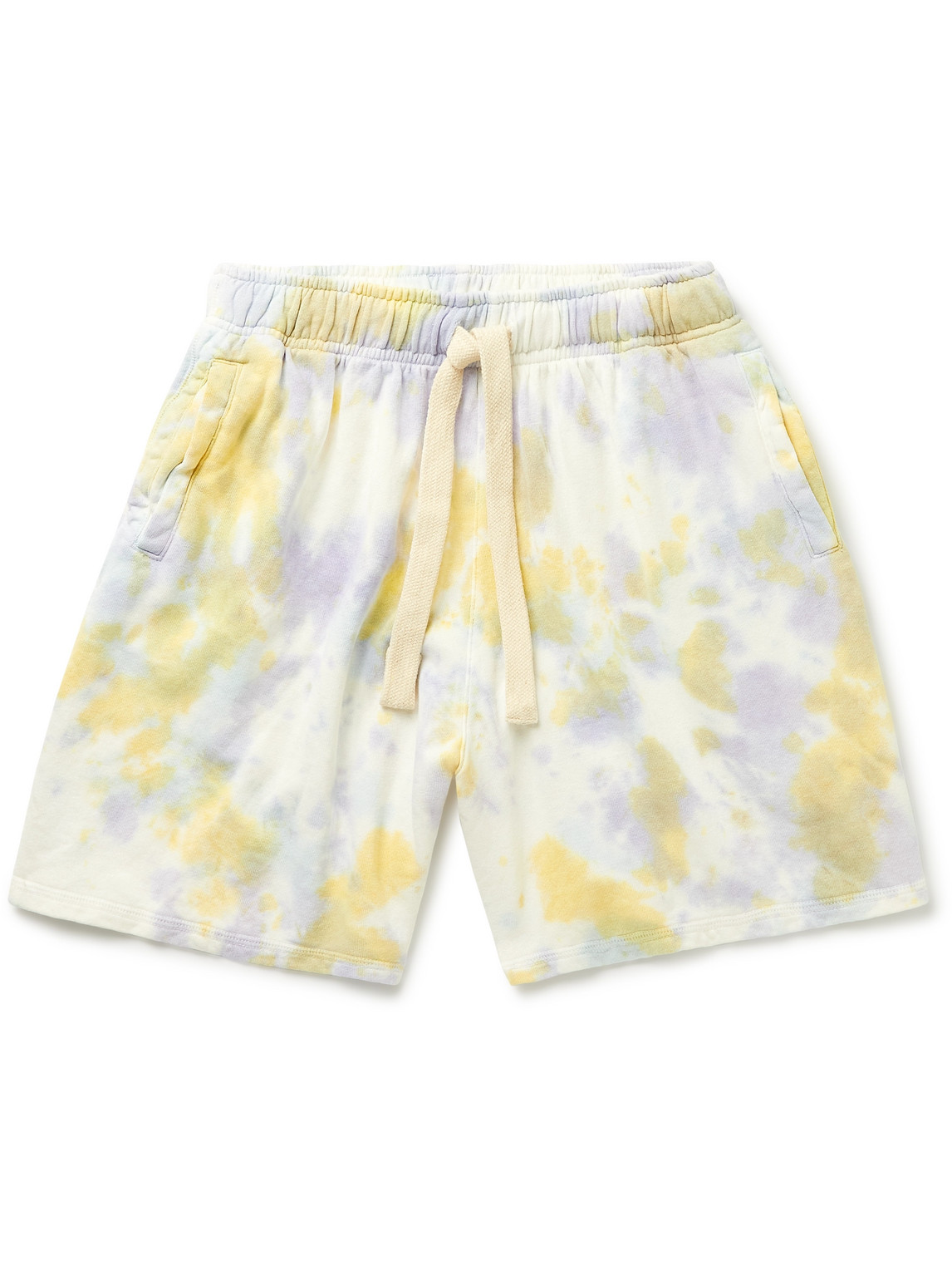 Jungmaven Tie-dyed Hemp And Organic Cotton-blend Jersey Drawstring Shorts In Yellow