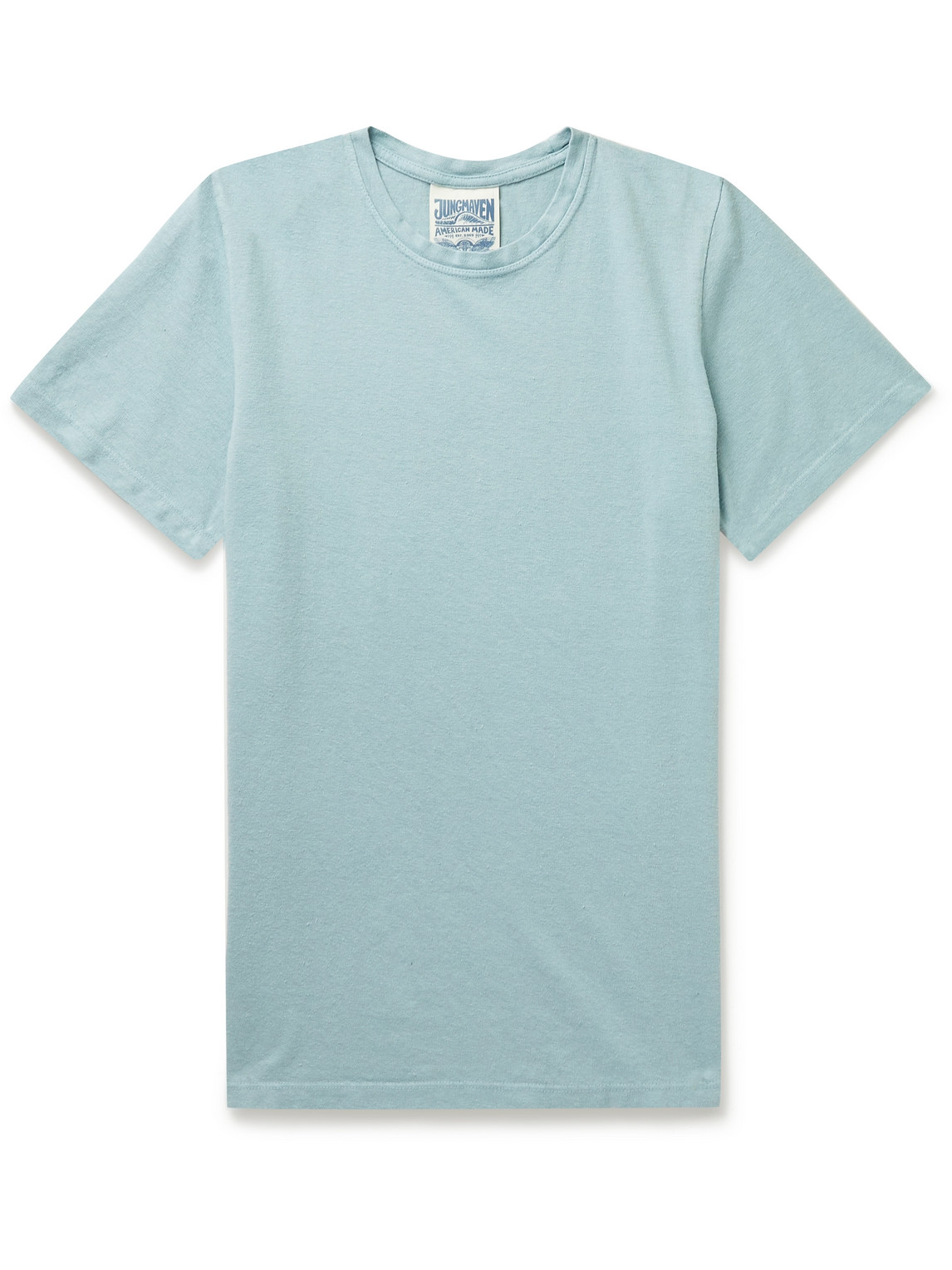 Jungmaven Baja Garment-dyed Hemp And Organic Cotton-blend Jersey T-shirt In Blue