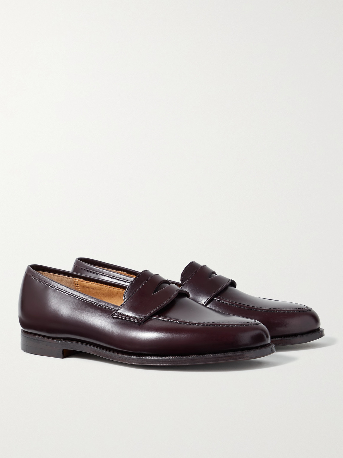 George Cleverley Bradley Leather Penny Loafers In Burgundy