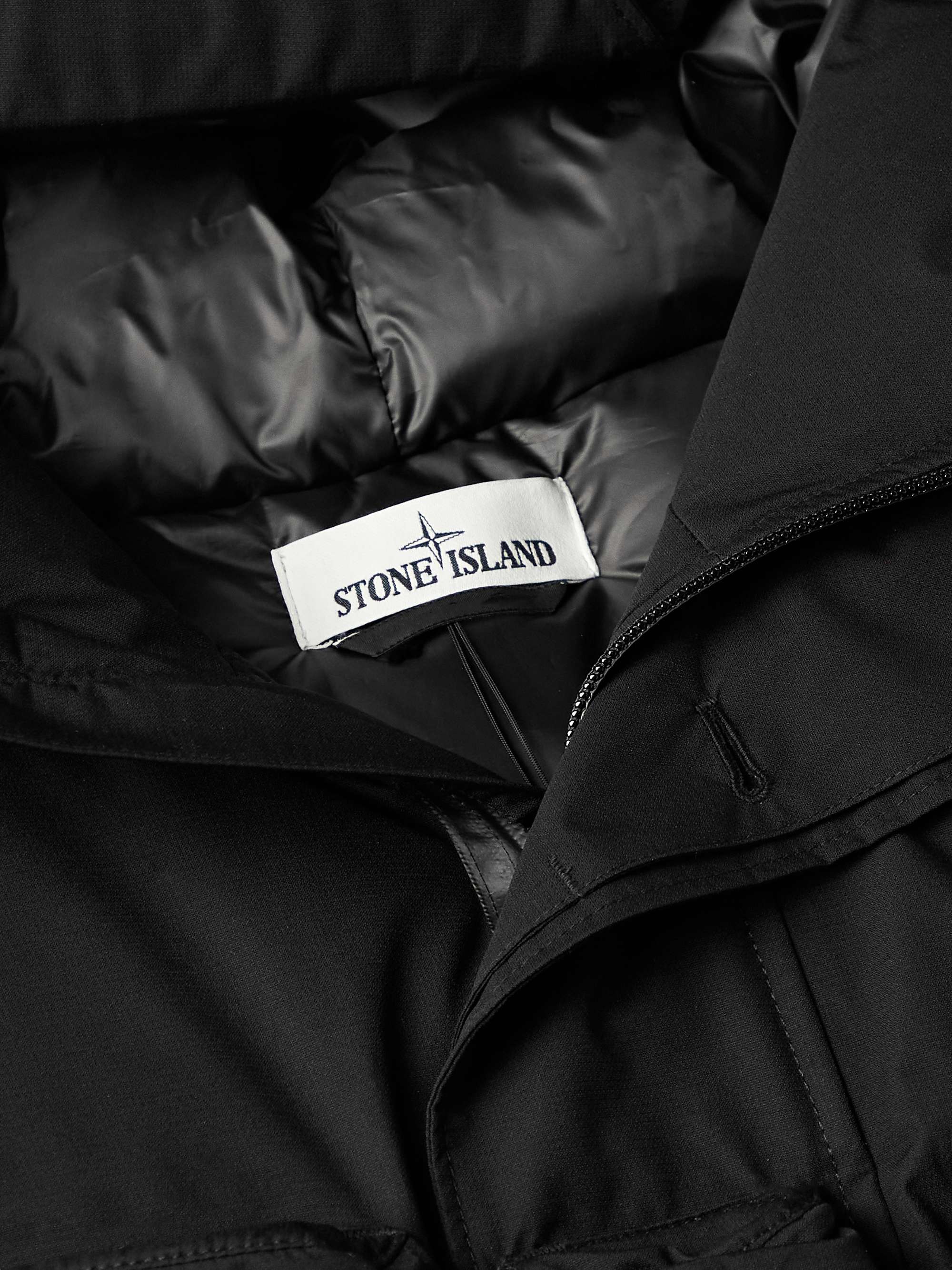 STONE ISLAND Logo-Detailed GORE-TEX Ripstop Hooded Down Jacket