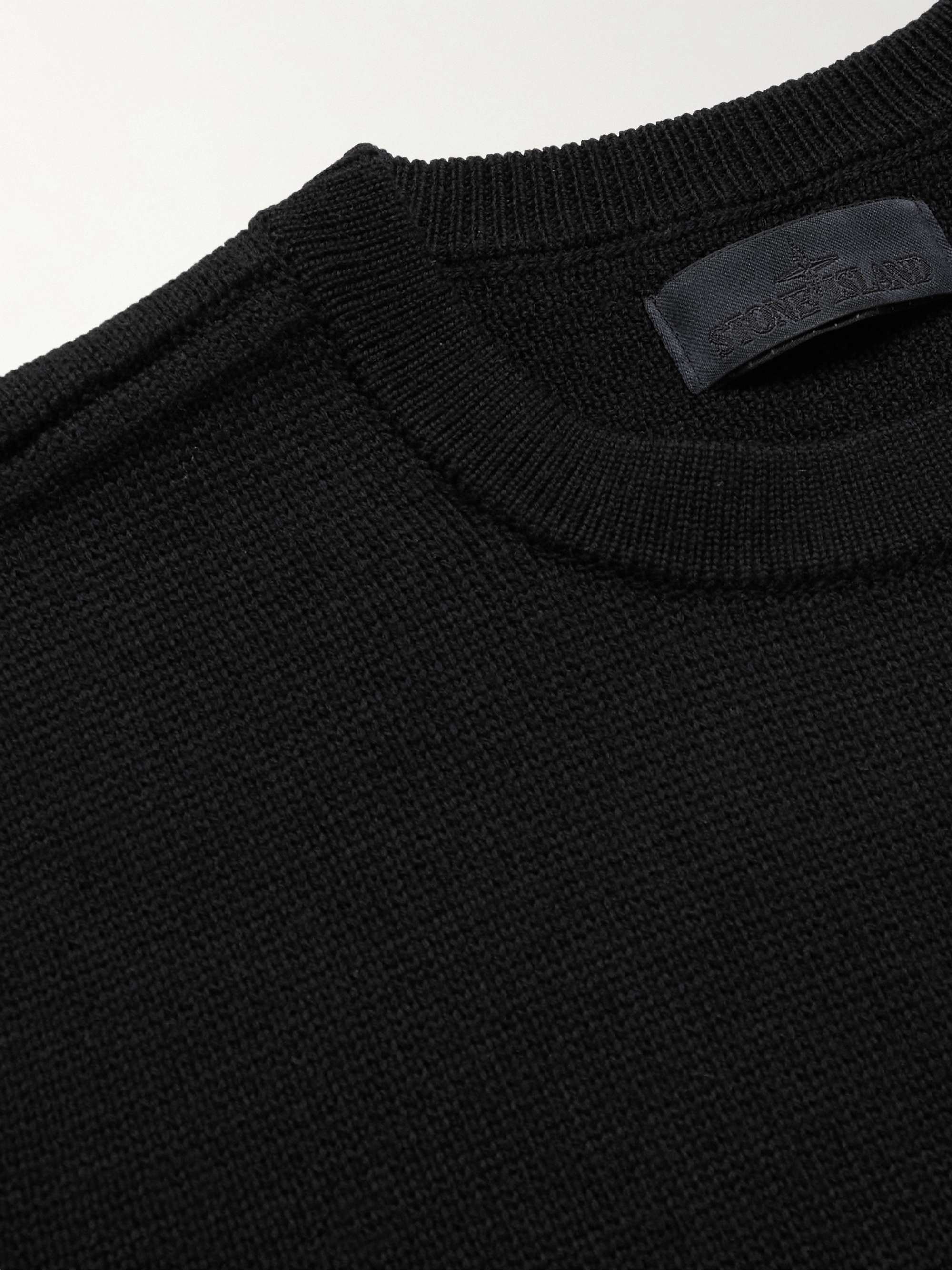 STONE ISLAND Slim-Fit Logo-Appliquéd Wool Sweater