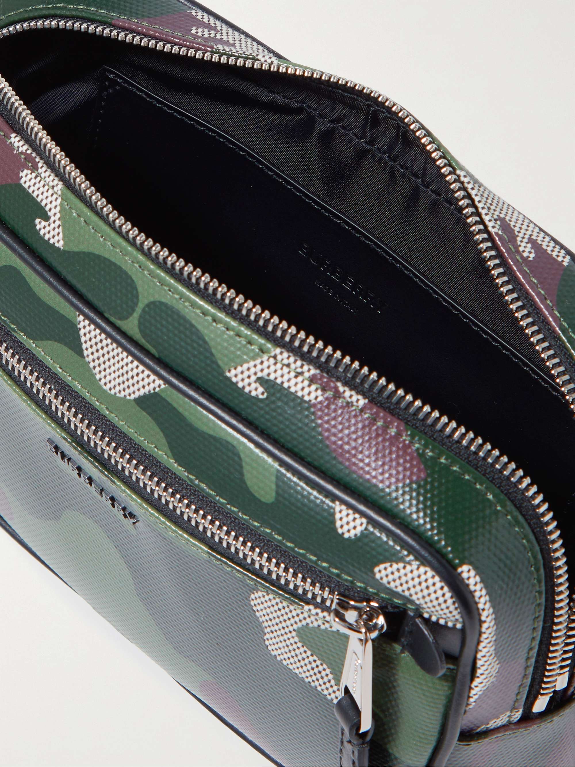 BURBERRY Camouflage-Print Coated-Canvas Belt Bag