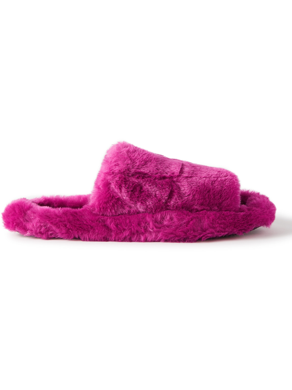 Dolce & Gabbana Faux Fur Slippers In Pink