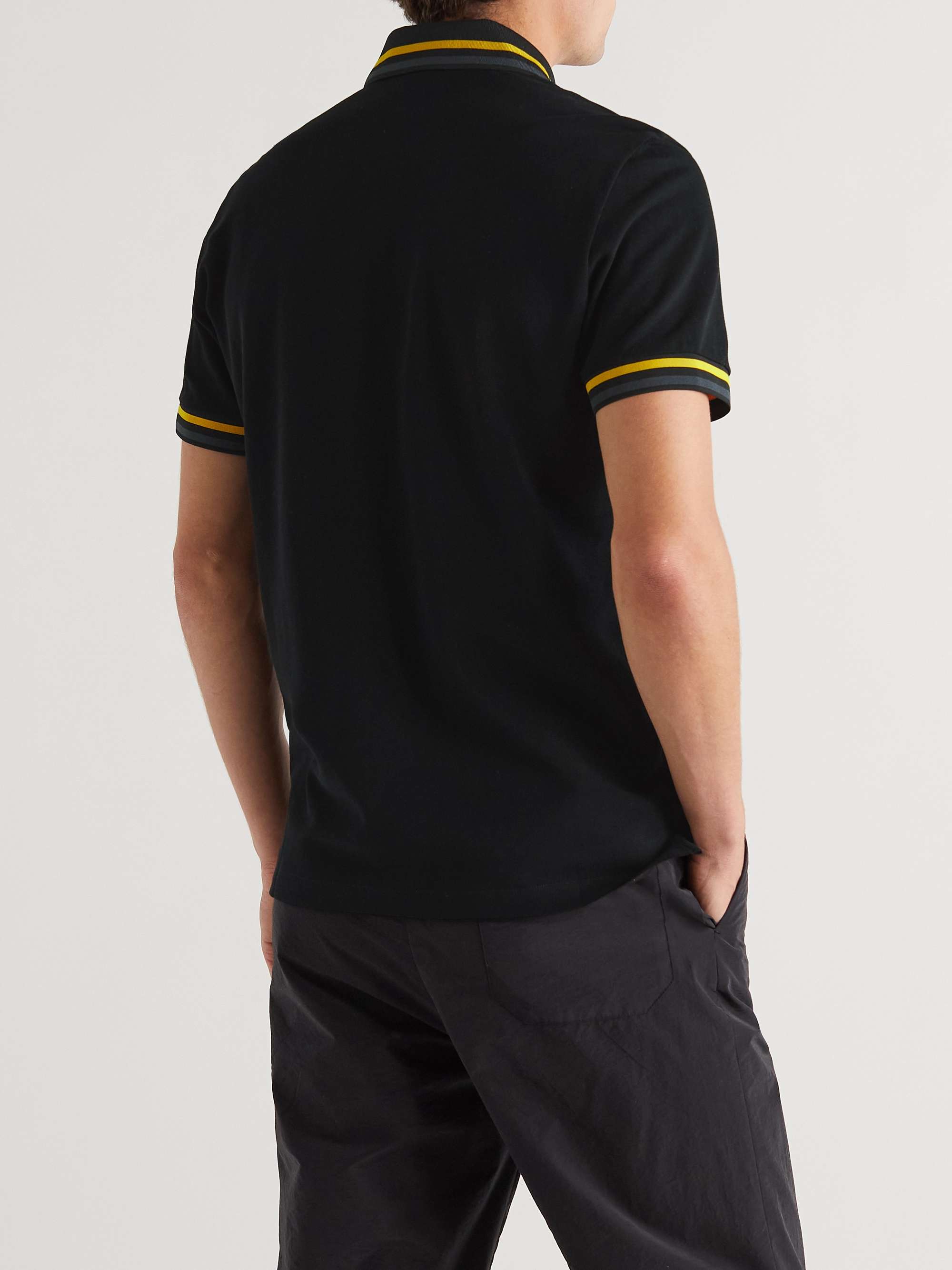 FENDI Slim-Fit Contrast-Tipped Cotton-Piqué Polo Shirt