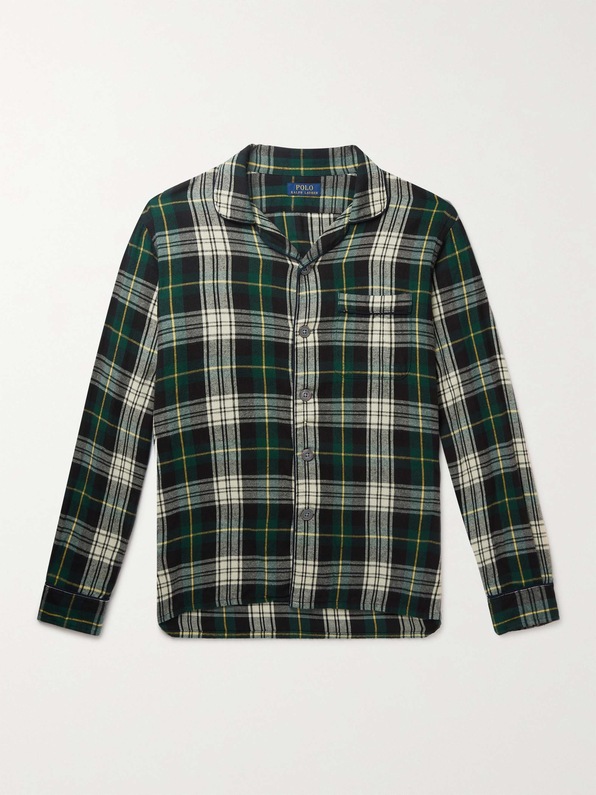 POLO RALPH LAUREN Camp-Collar Checked Cotton-Flannel Shirt