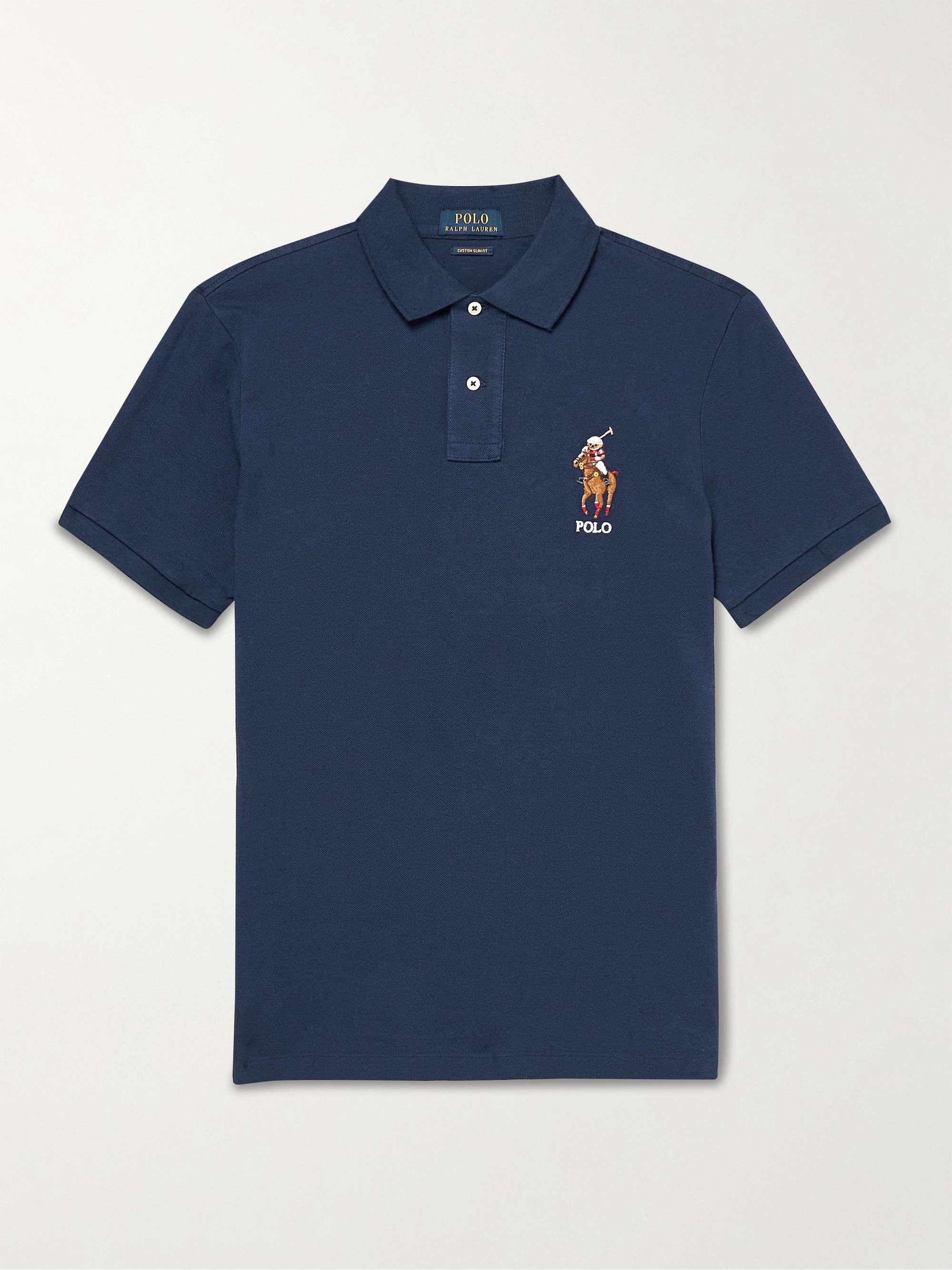 POLO RALPH LAUREN Slim-Fit Logo-Embroidered Cotton-Piqué Polo Shirt