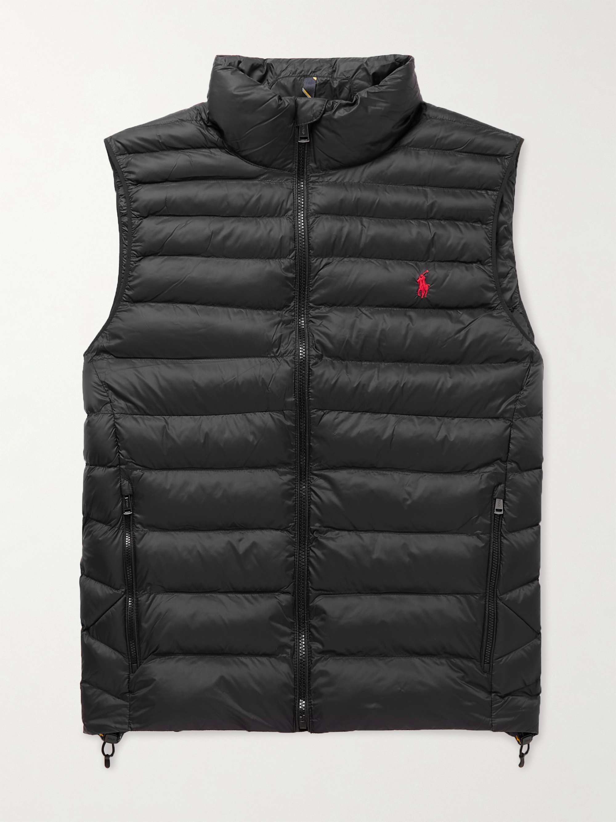 POLO RALPH LAUREN Logo-Embroidered Quilted Padded Recycled Nylon Gilet,Black