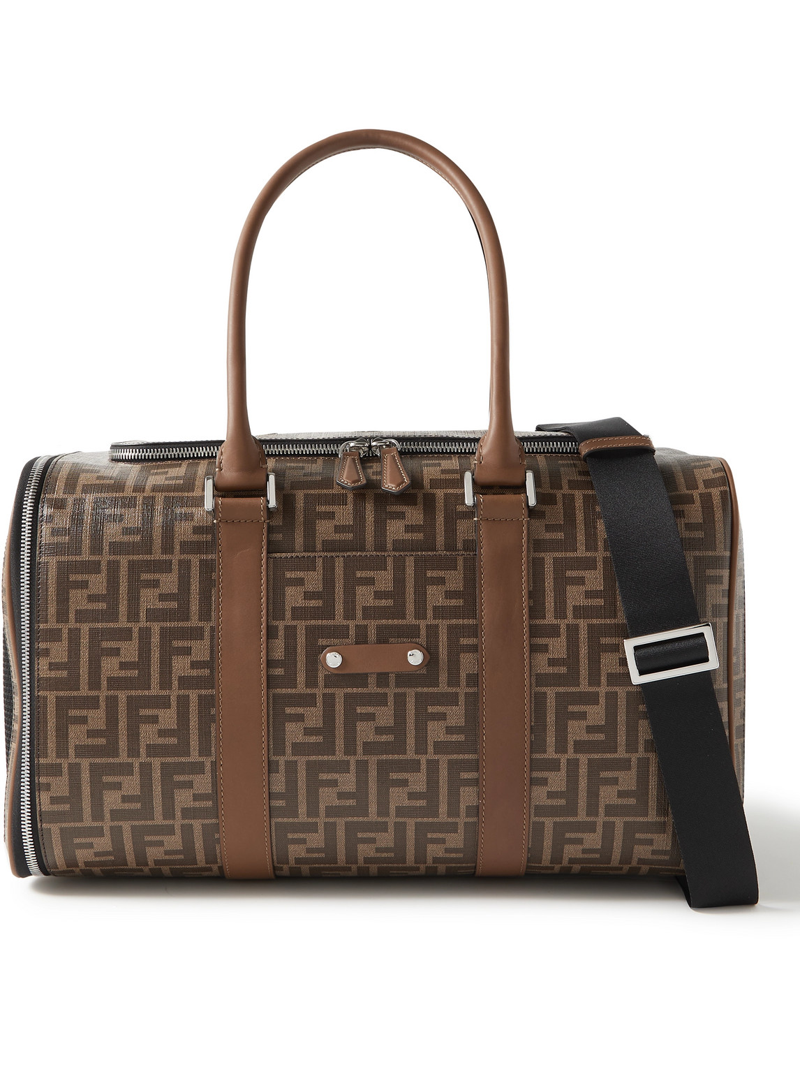 Fendi Logo-print Coated-canvas Pet Carrier In Brown