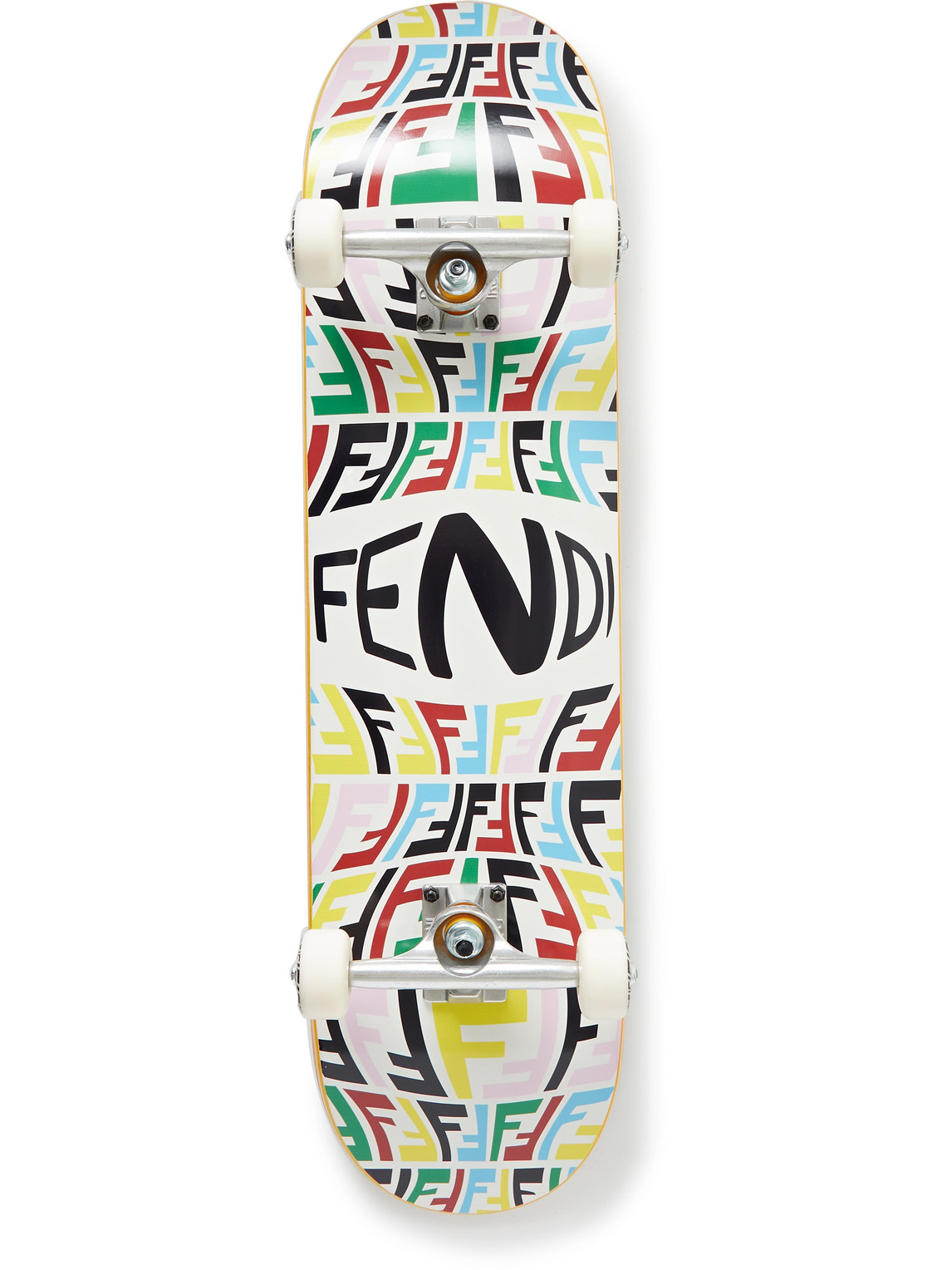 Fendi Logo-print Wooden Skateboard In Black