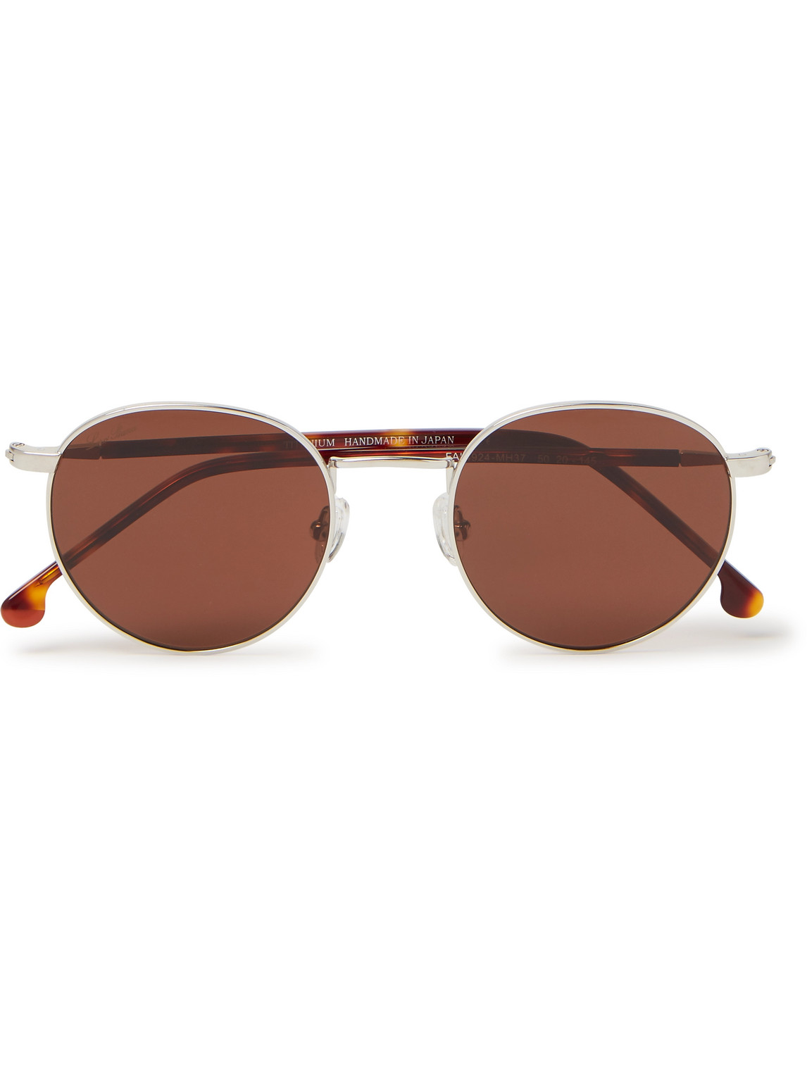 Weekend Round-Frame Silver-Tone Titanium and Tortoiseshell Acetate Polarised Sunglasses