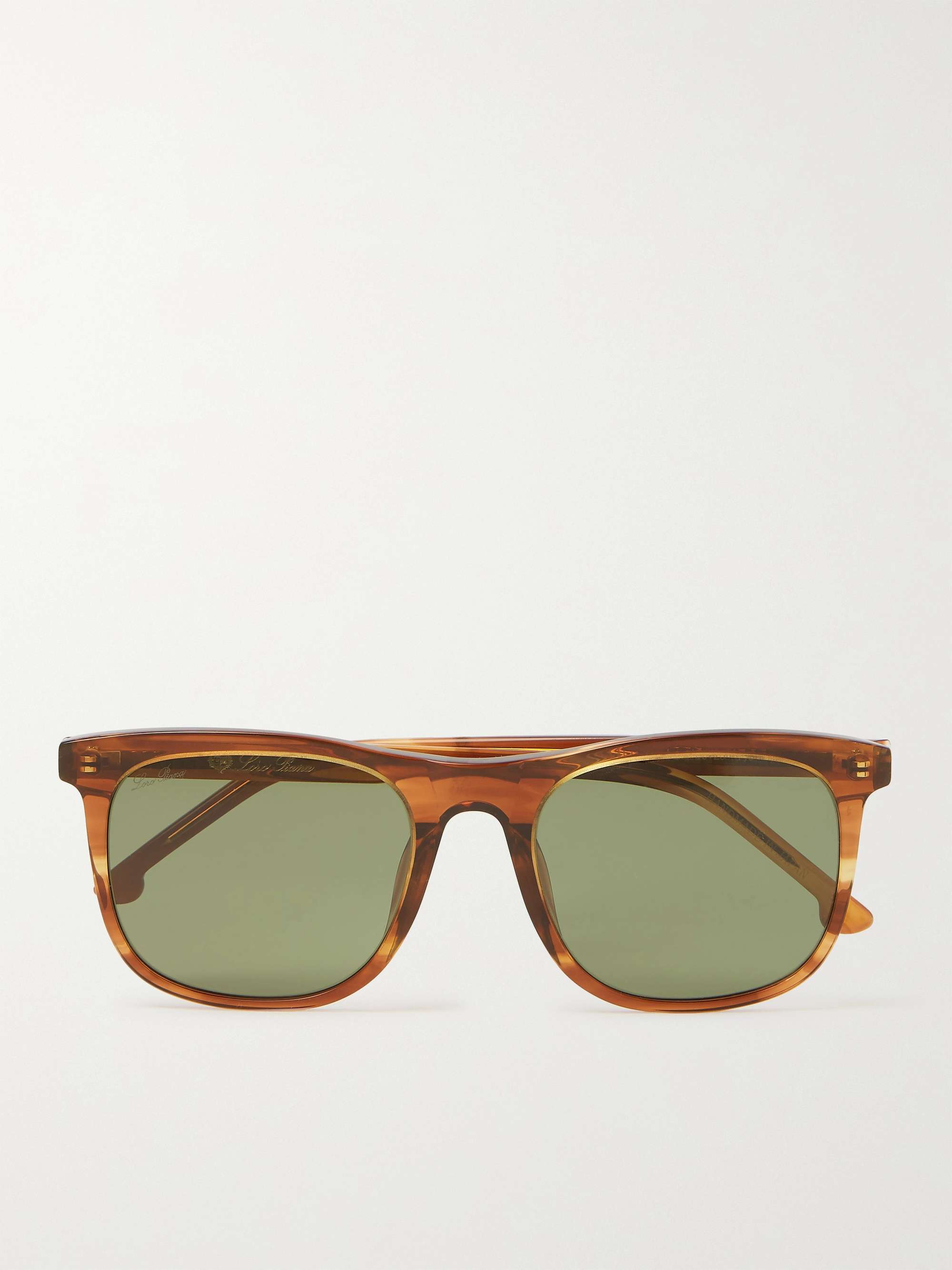 LORO PIANA Traveller 53 Square-Frame Tortoiseshell Acetate Sunglasses