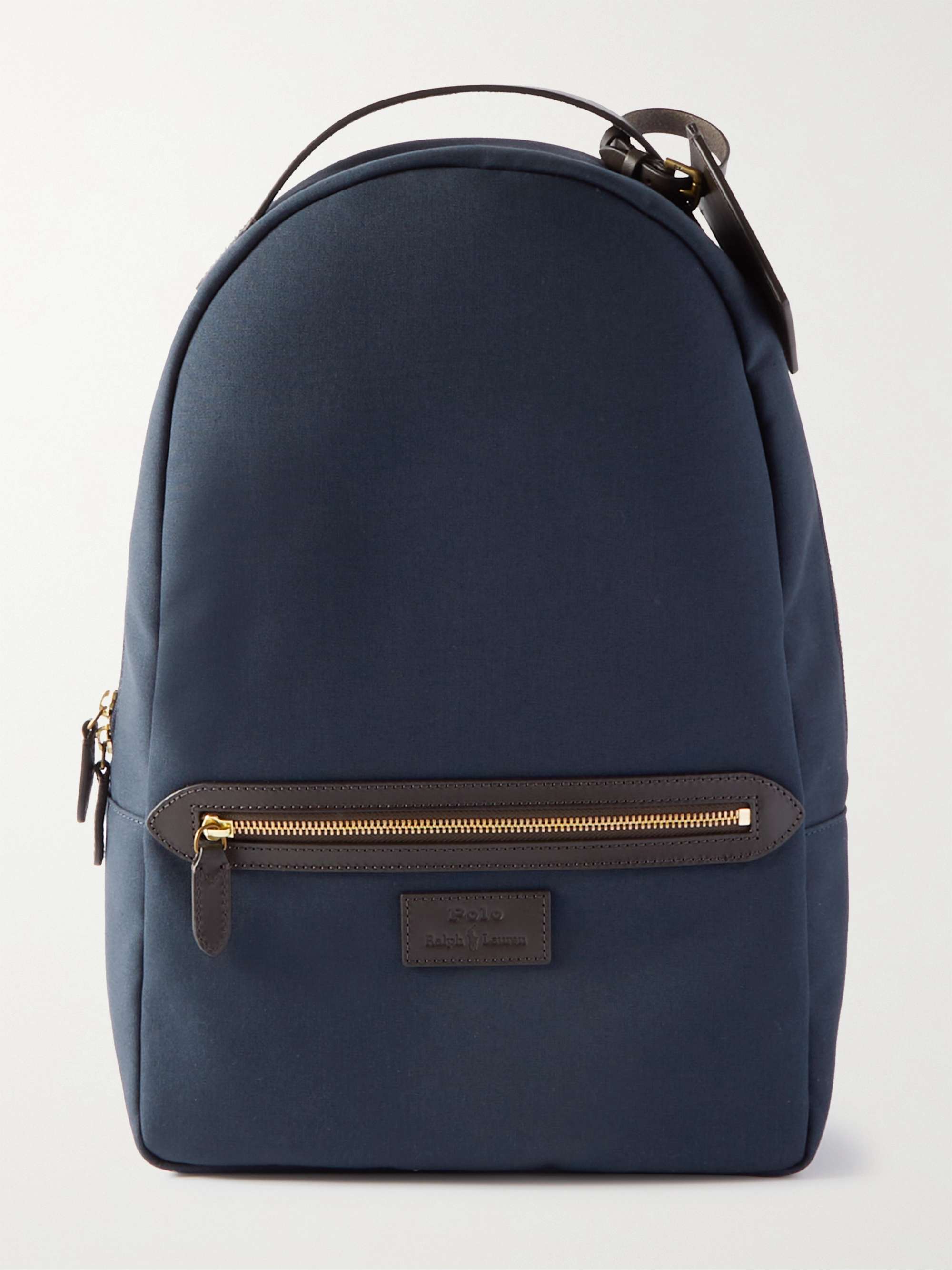 POLO RALPH LAUREN Leather-Trimmed Cotton-Canvas Backpack